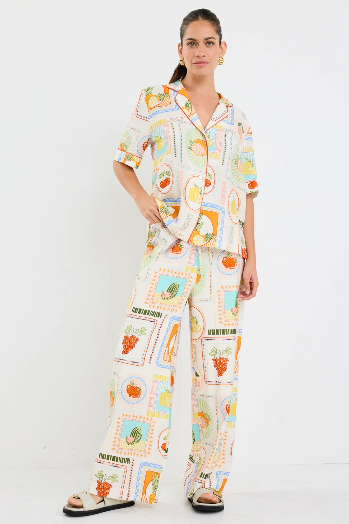Destination Cream Tropical Postcard SS Shirt - Image 5
