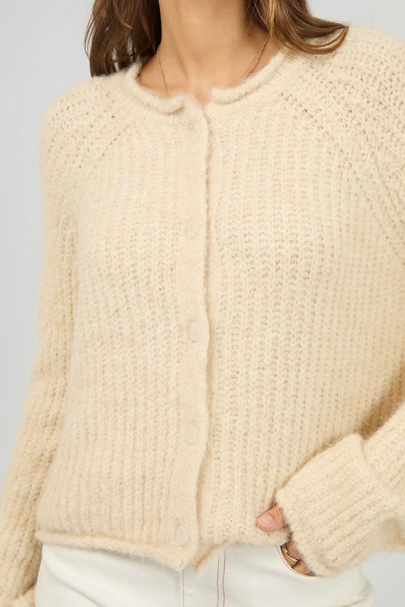 Devon Cream Crew Cardigan - Image 6