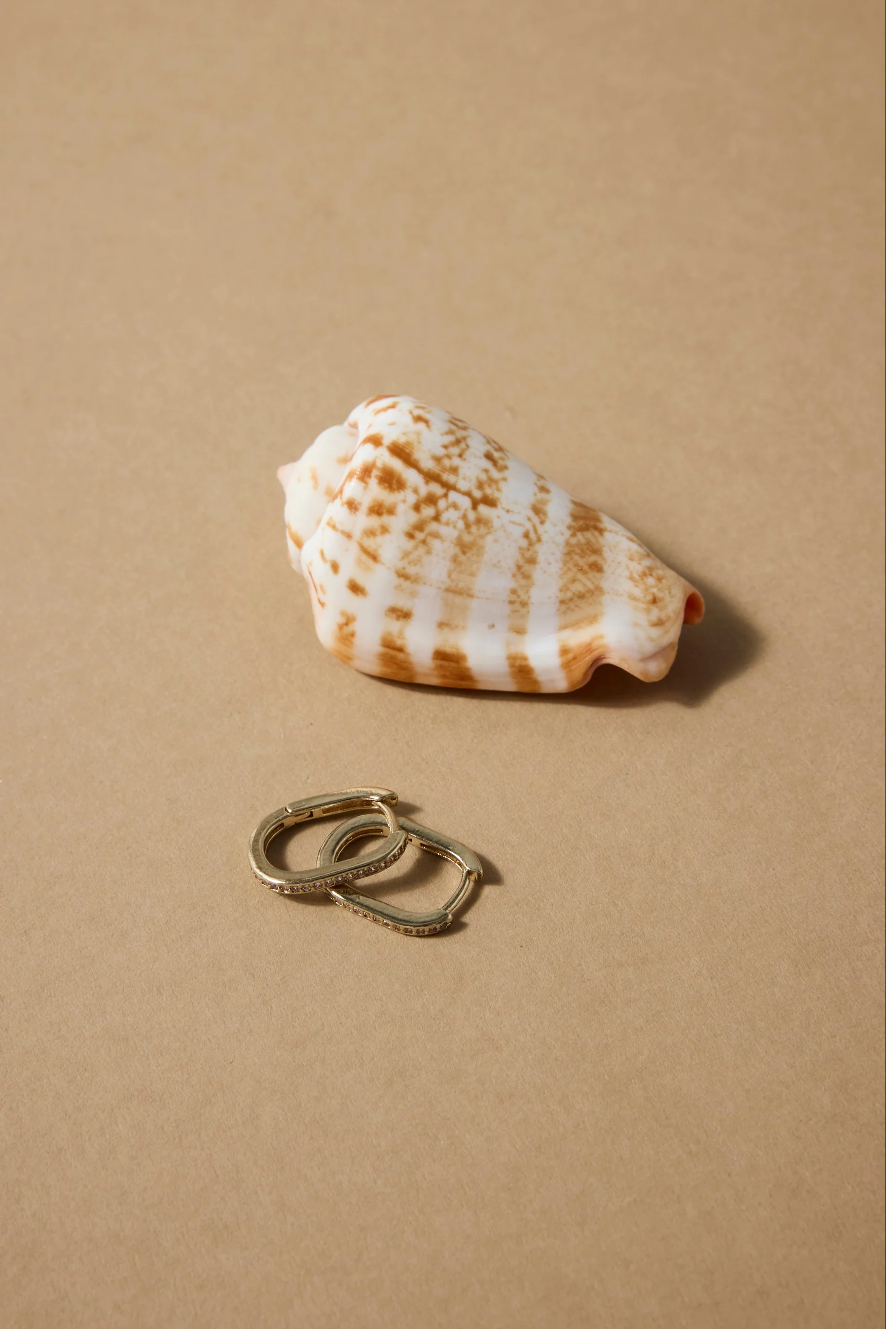 Diamante Oval Gold Hoop Earring - Image 2
