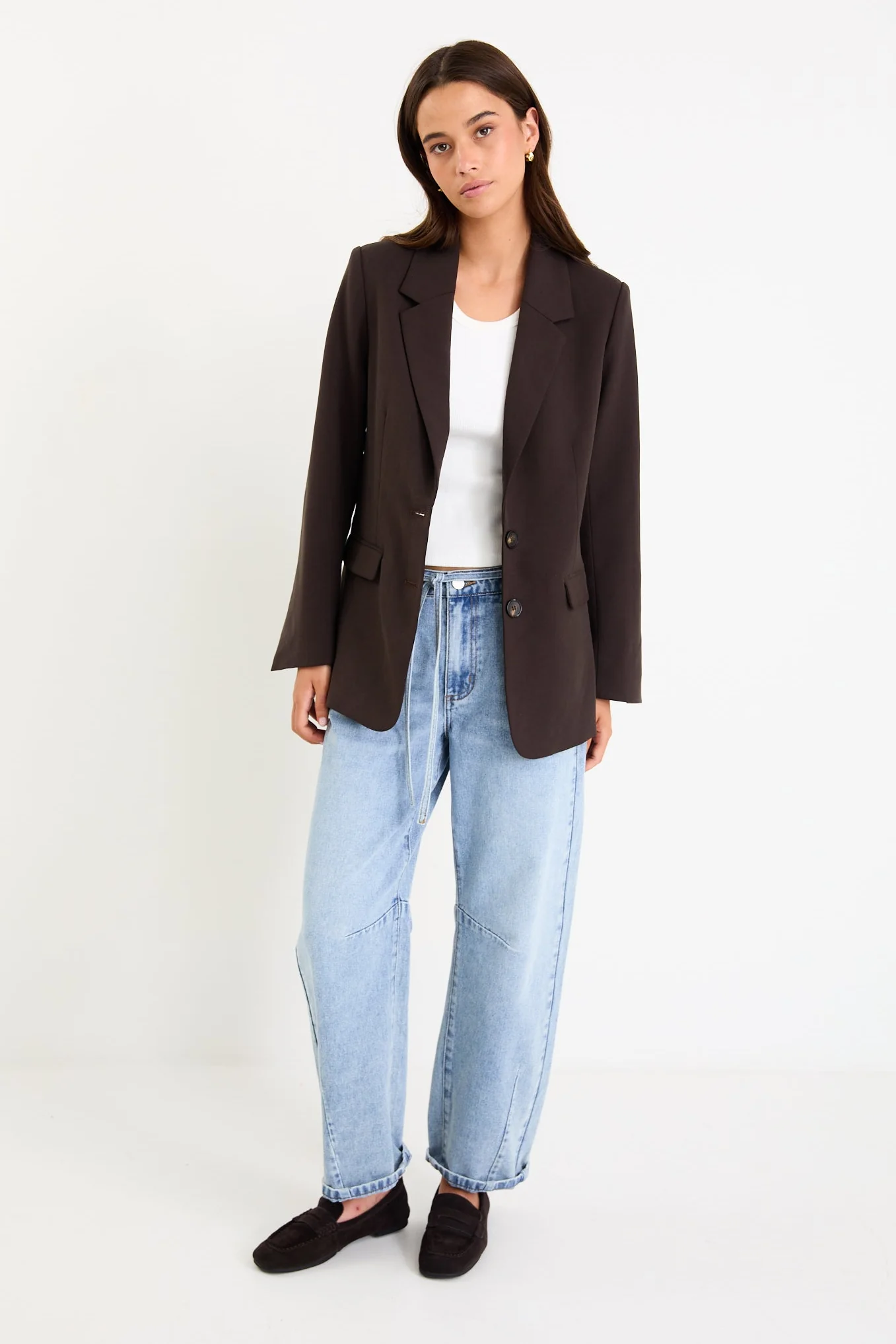 Diploma Dark Chocolate Two Button Vent Sleeve Blazer - Image 6