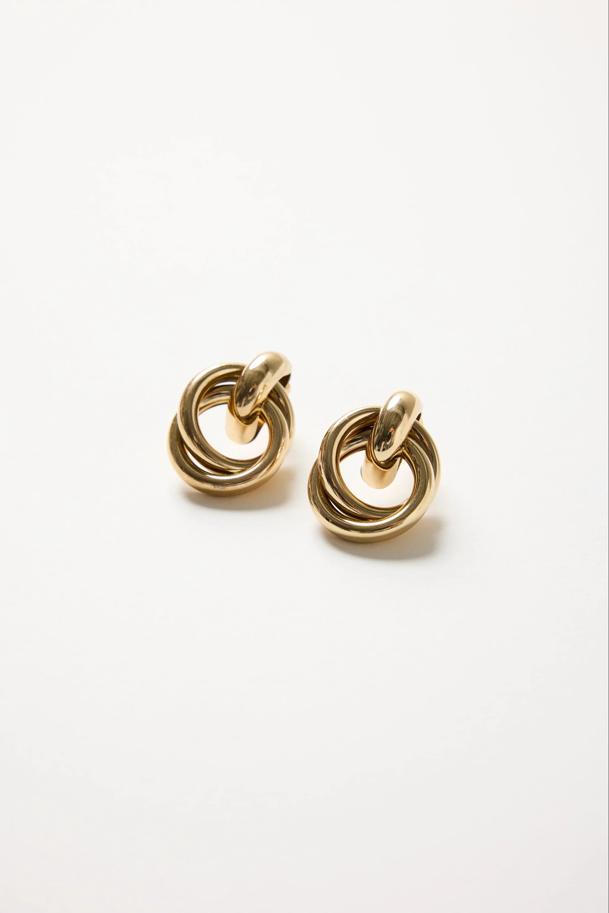 Double Thick Circle EOL Gold Stud Earrings
