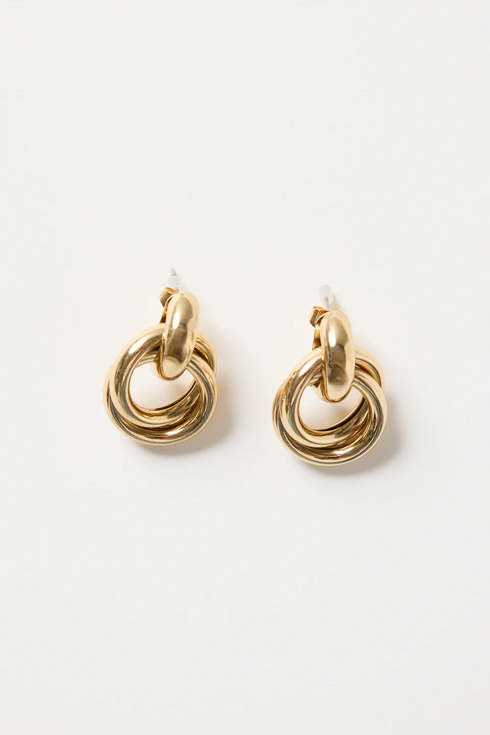 Double Thick Circle EOL Gold Stud Earrings - Image 4