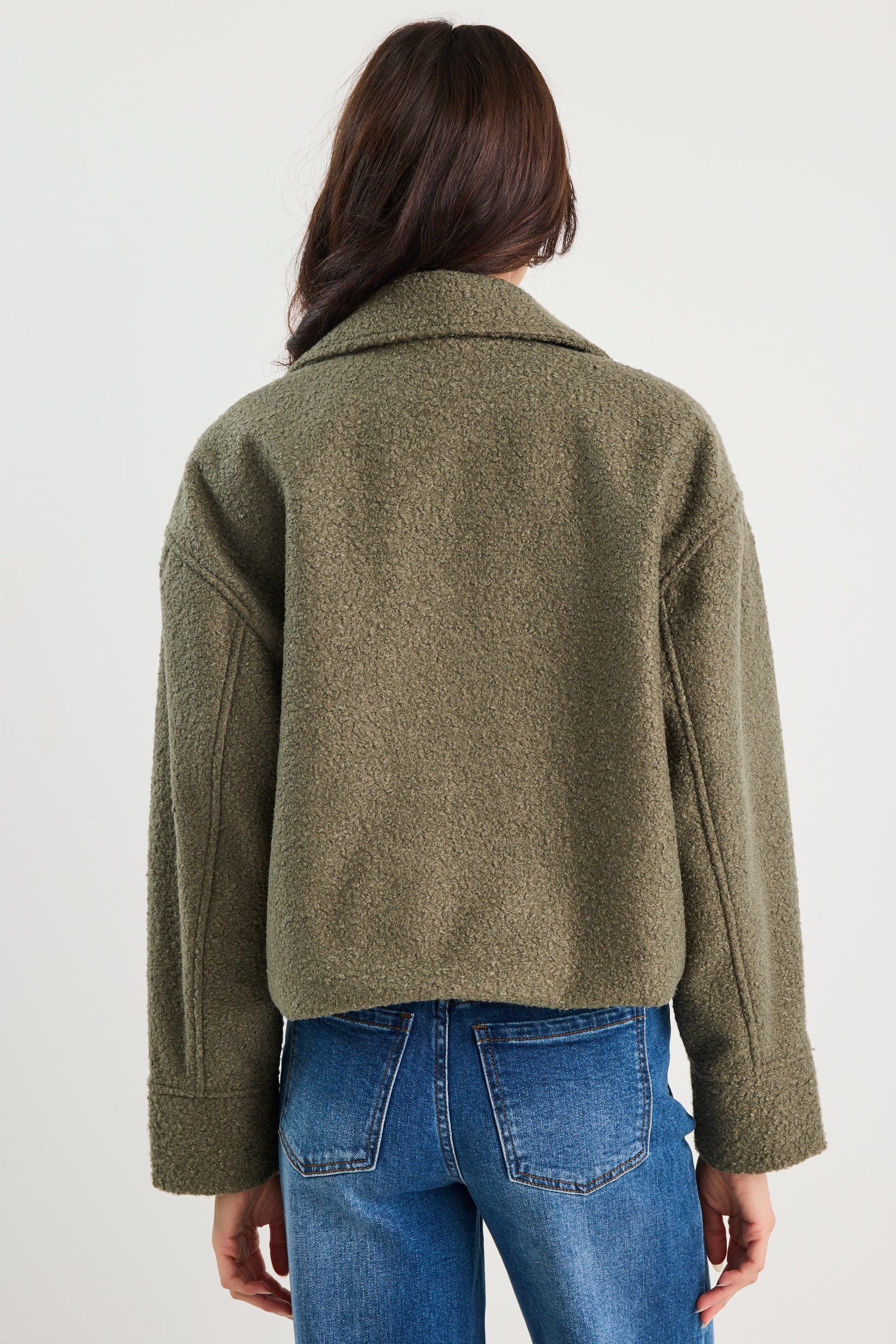 Dune Khaki Boucle Zip Front Jacket - Image 8