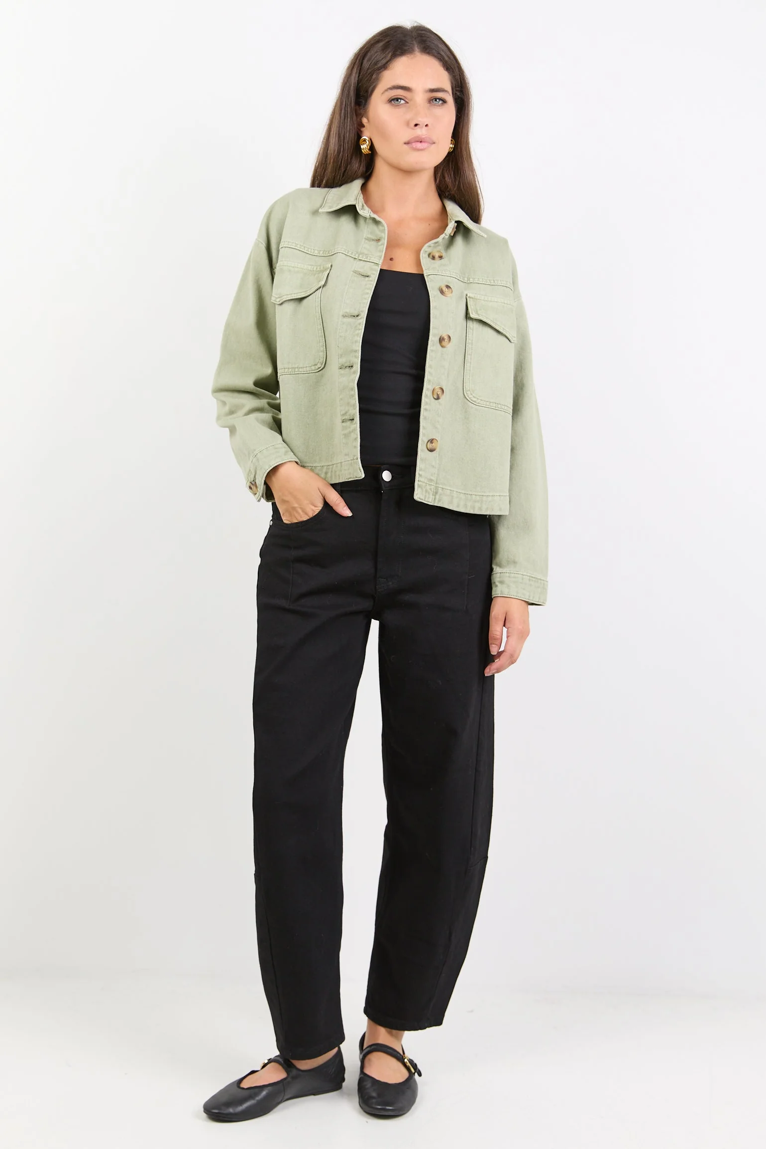 Echo Khaki Patch Pocket Denim Jacket - Image 2
