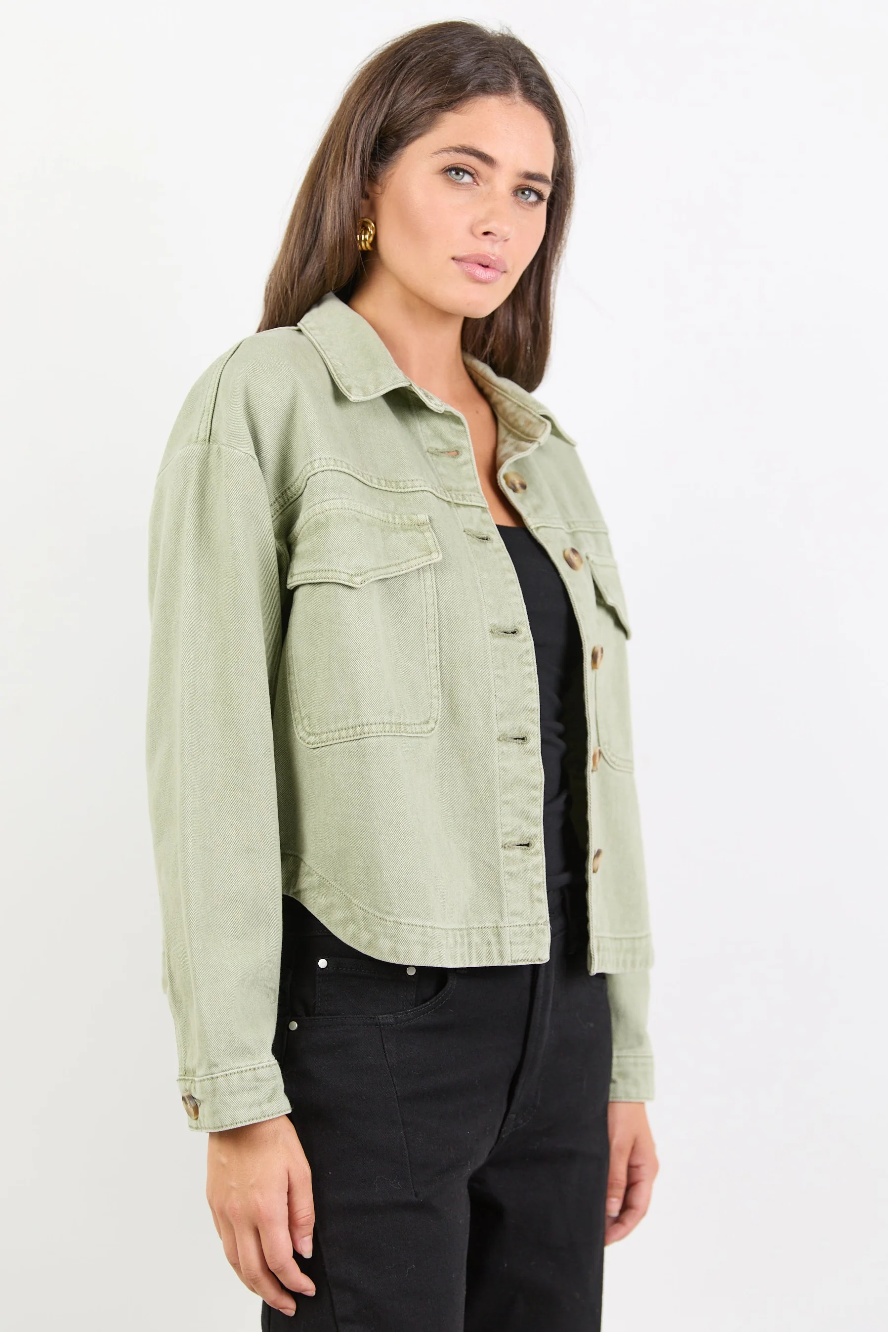 Echo Khaki Patch Pocket Denim Jacket - Image 3