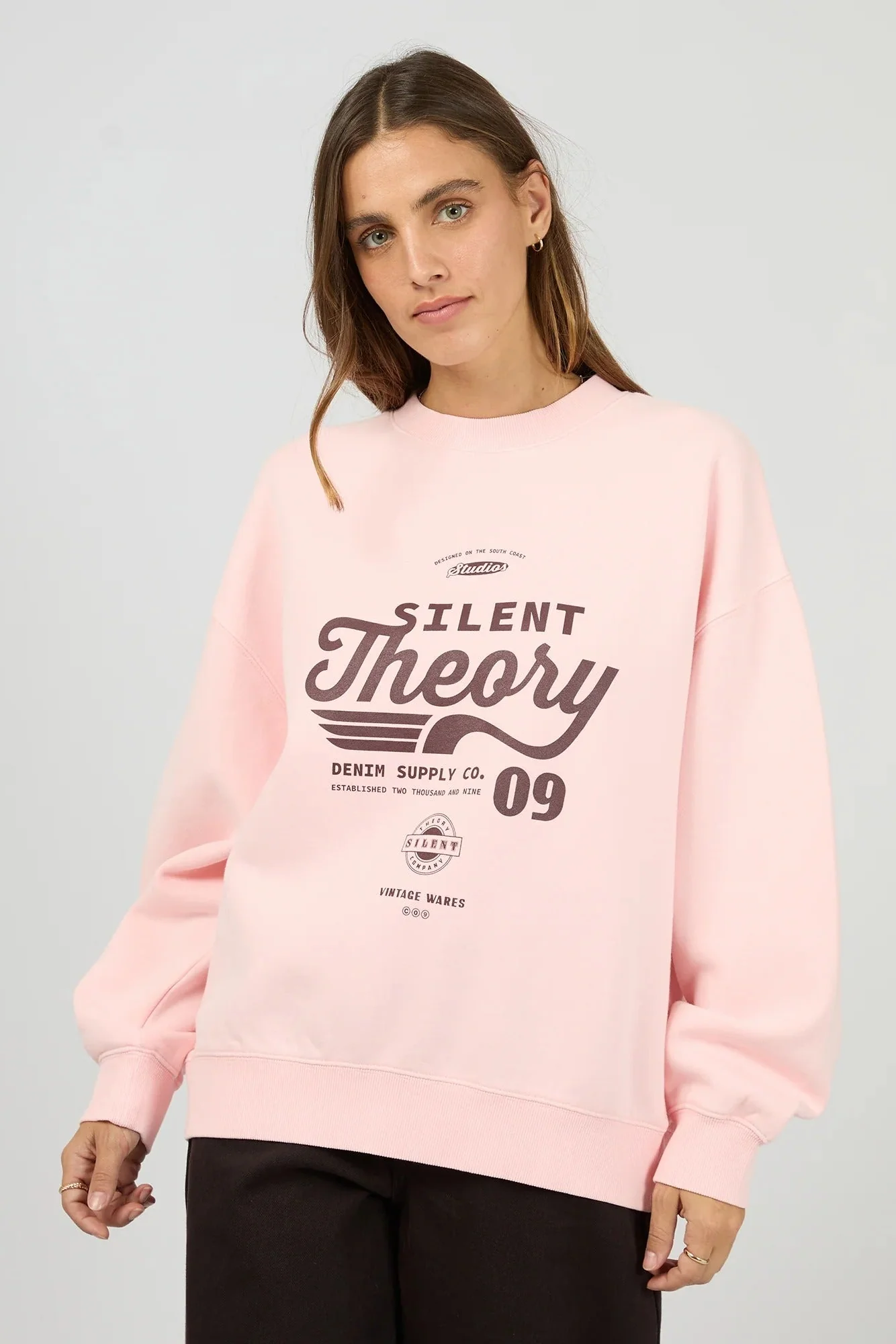 Emblem Pink Brushed Fleece Crew
