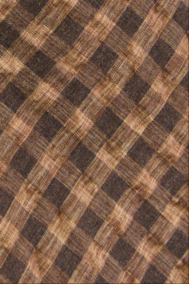 Encore Chocolate Caramel Check SS Bias Maxi Dress - Image 7
