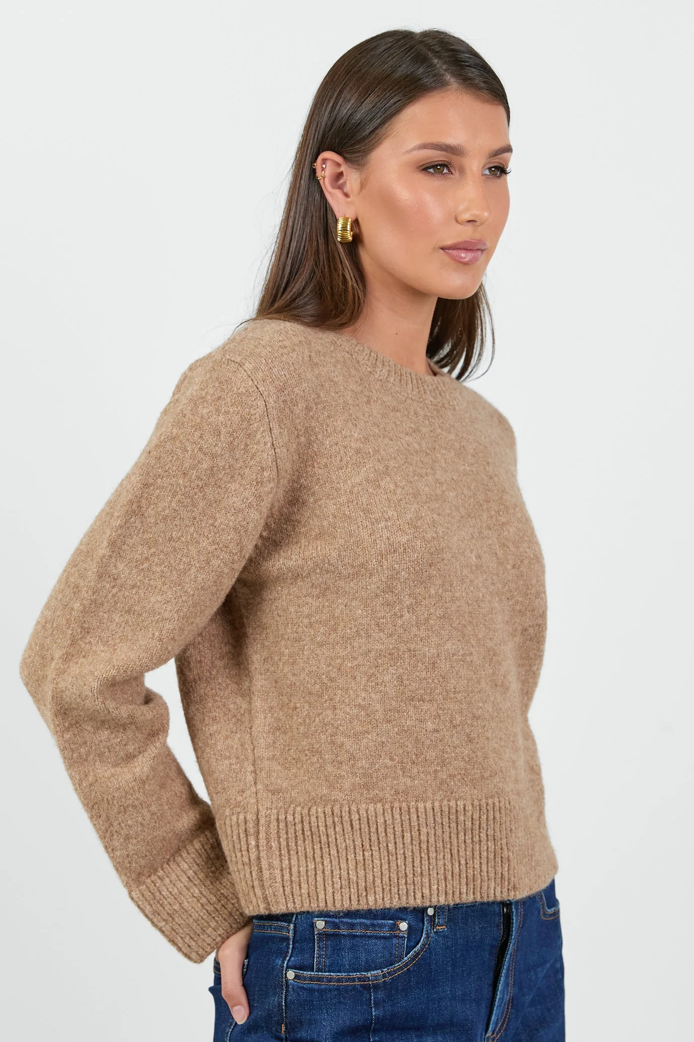 Enhance Biscuit LS Soft Knit Crewneck Jumper - Image 5