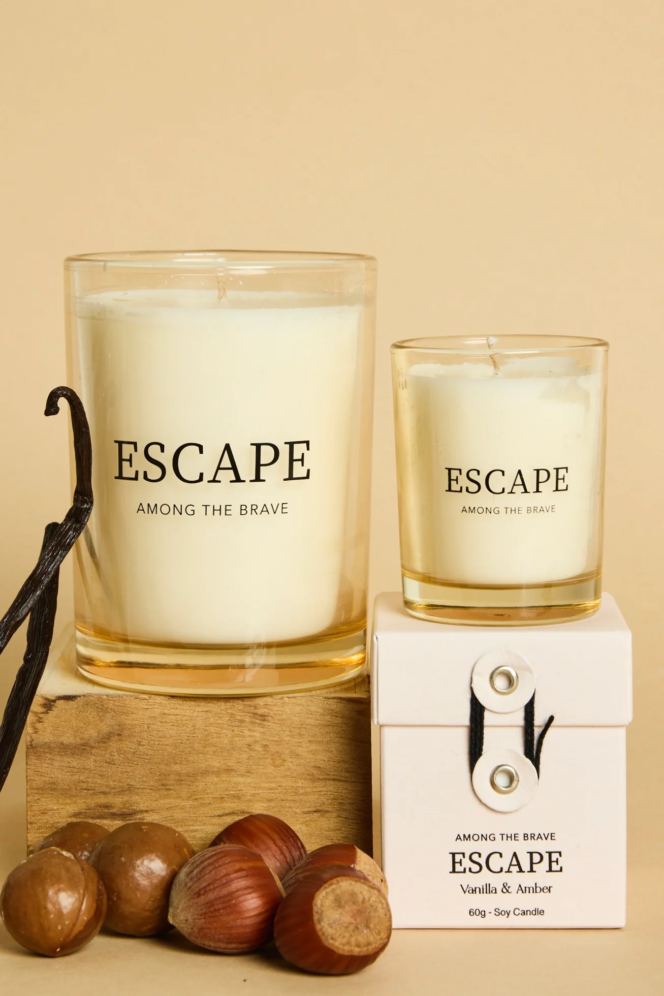 Escape Vanilla + Amber 250g Soy Candle - Image 2