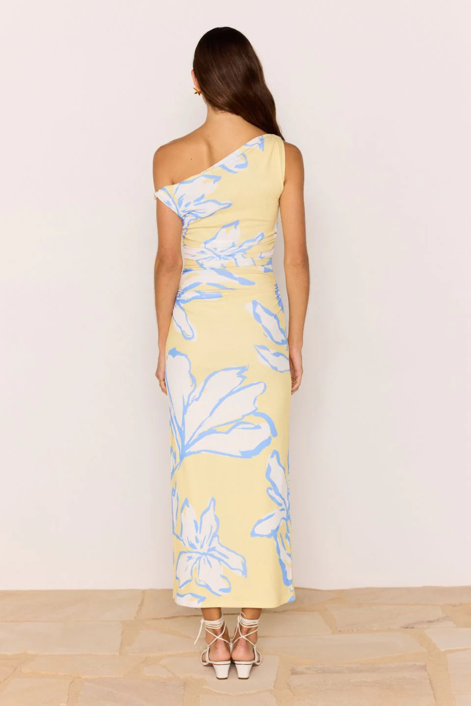 Esme Lemon Floral Mesh Off Shoulder Maxi Dress - Image 6