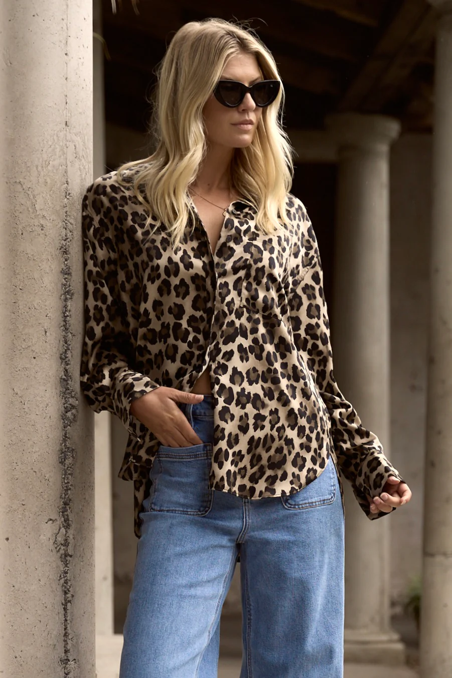 Felix Animal Satin Oversized Shirt