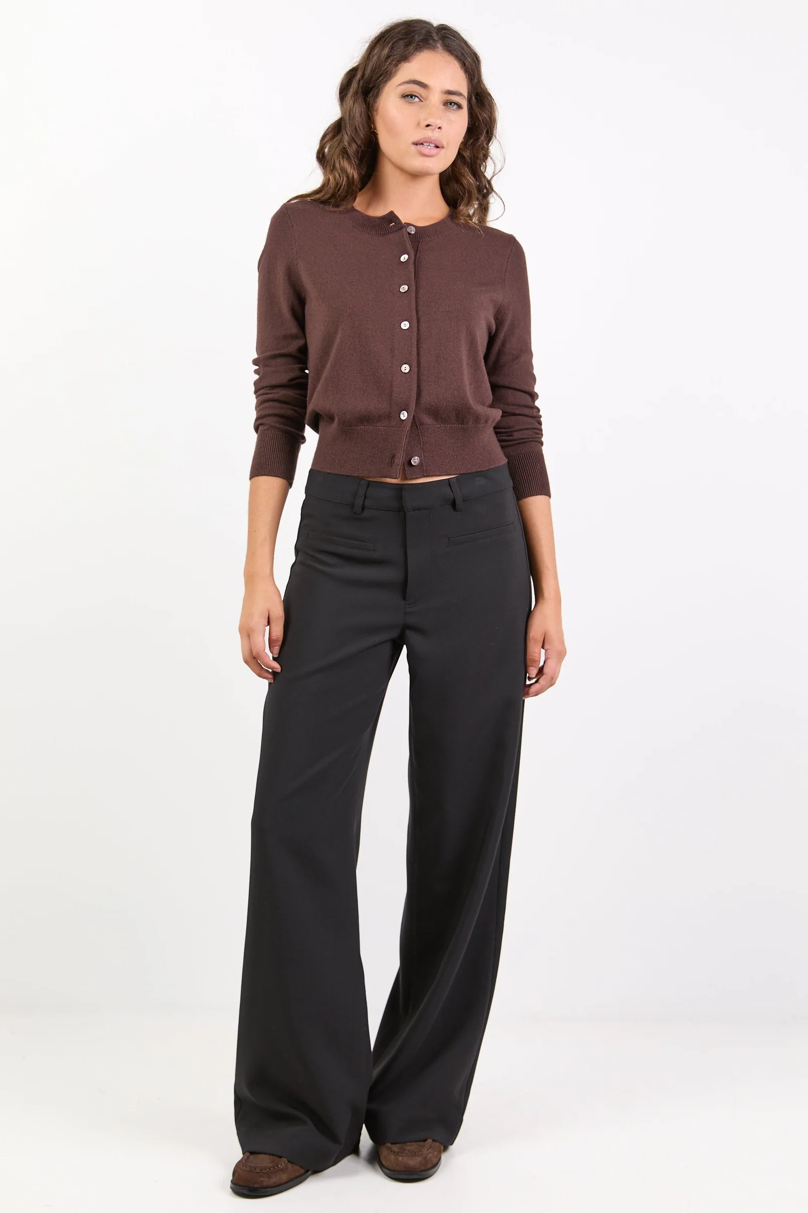 Fierce Black Mid Rise Stretch Wide Pants - Image 2