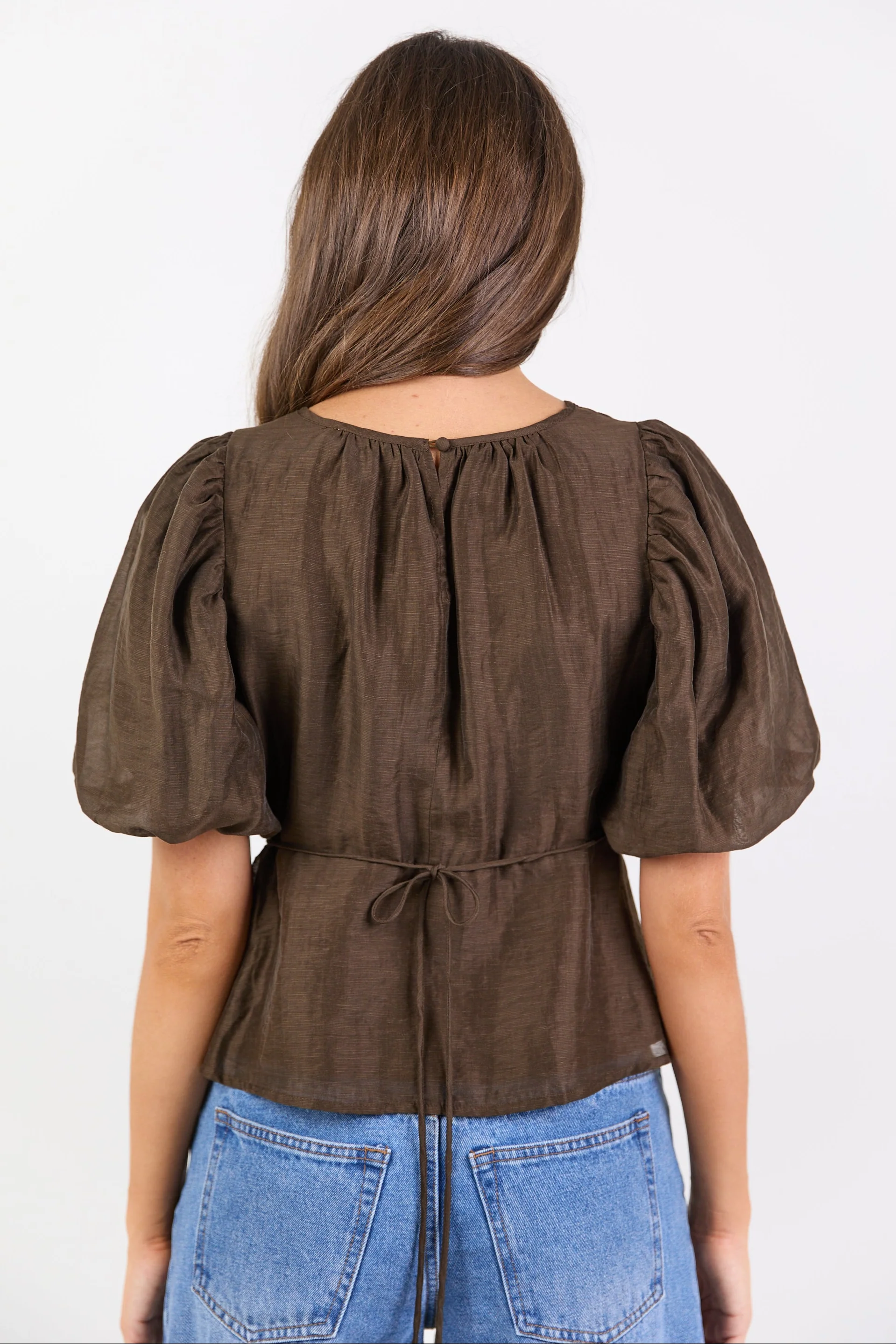 Finali Chocolate Puff Short Sleeve Top - Image 5