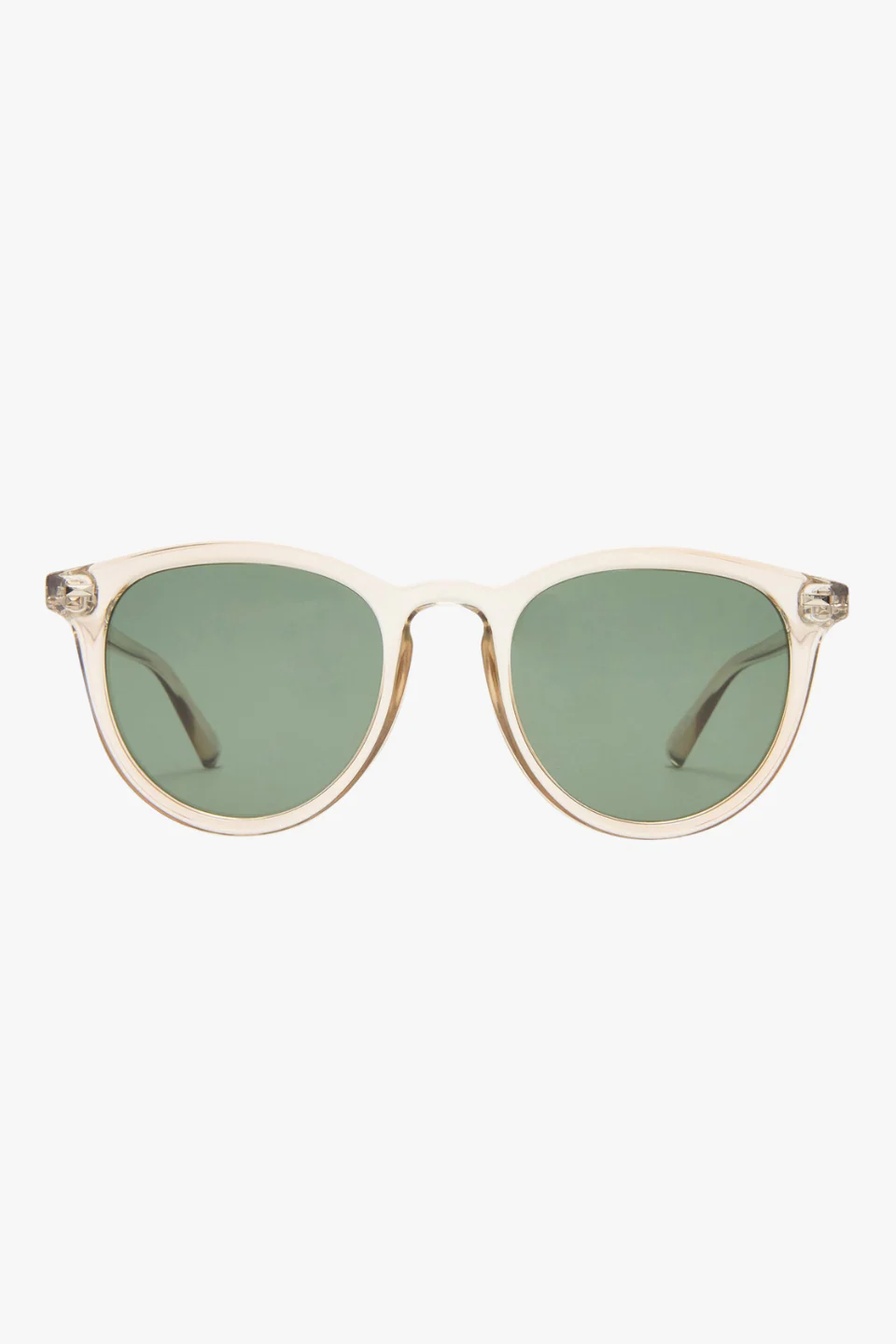 Fire Starter Round Clear Stone Khaki Polarised Lens Sunglasses