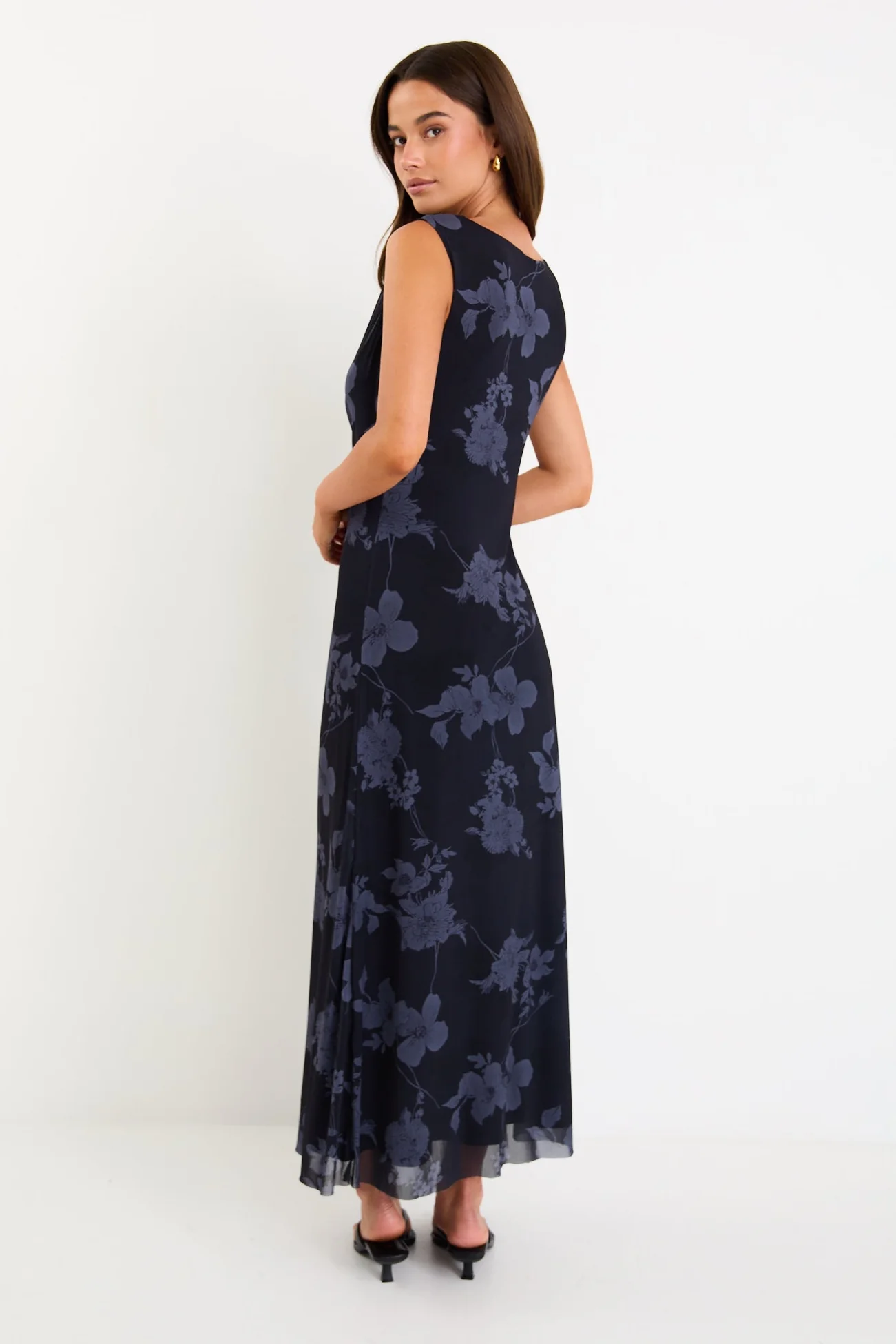Frame Midnight Floral Mesh Sleeveless Maxi Dress - Image 6