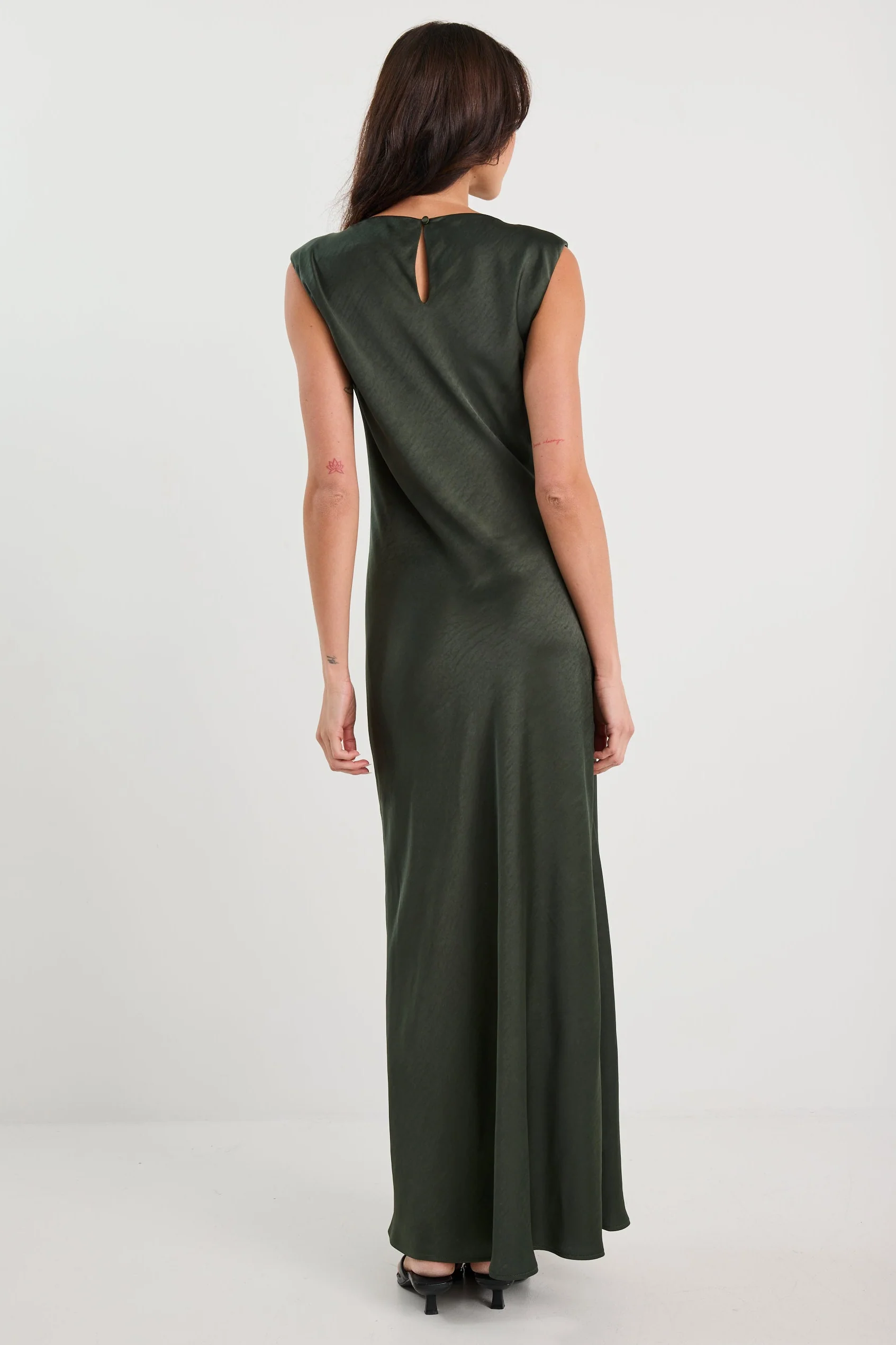 Fruition Forest Satin Bias Sleeveless Maxi Dress - Image 5