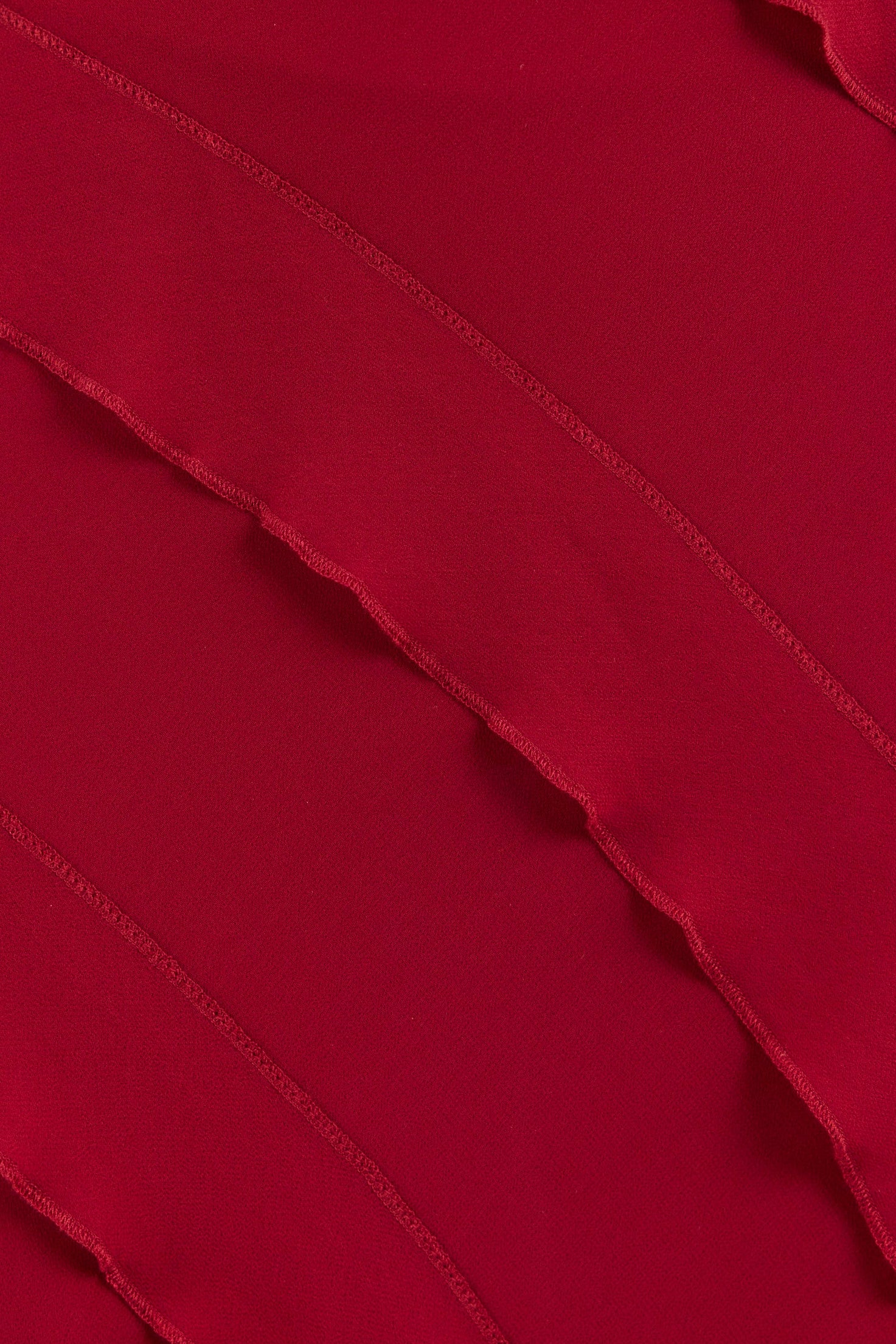 Galore Dark Red Georgette Bias Ruffle Slip Maxi Dress - Image 6