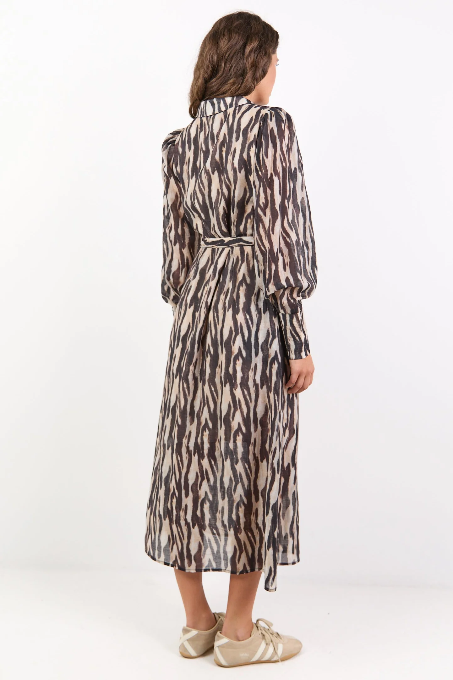 Gardenia Black Zebra Long Sleeve Shirt Dress - Image 5