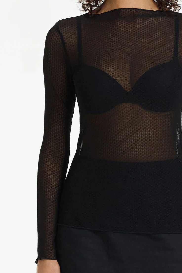 Gigi Black Eclipse Lace LS Top - Image 3