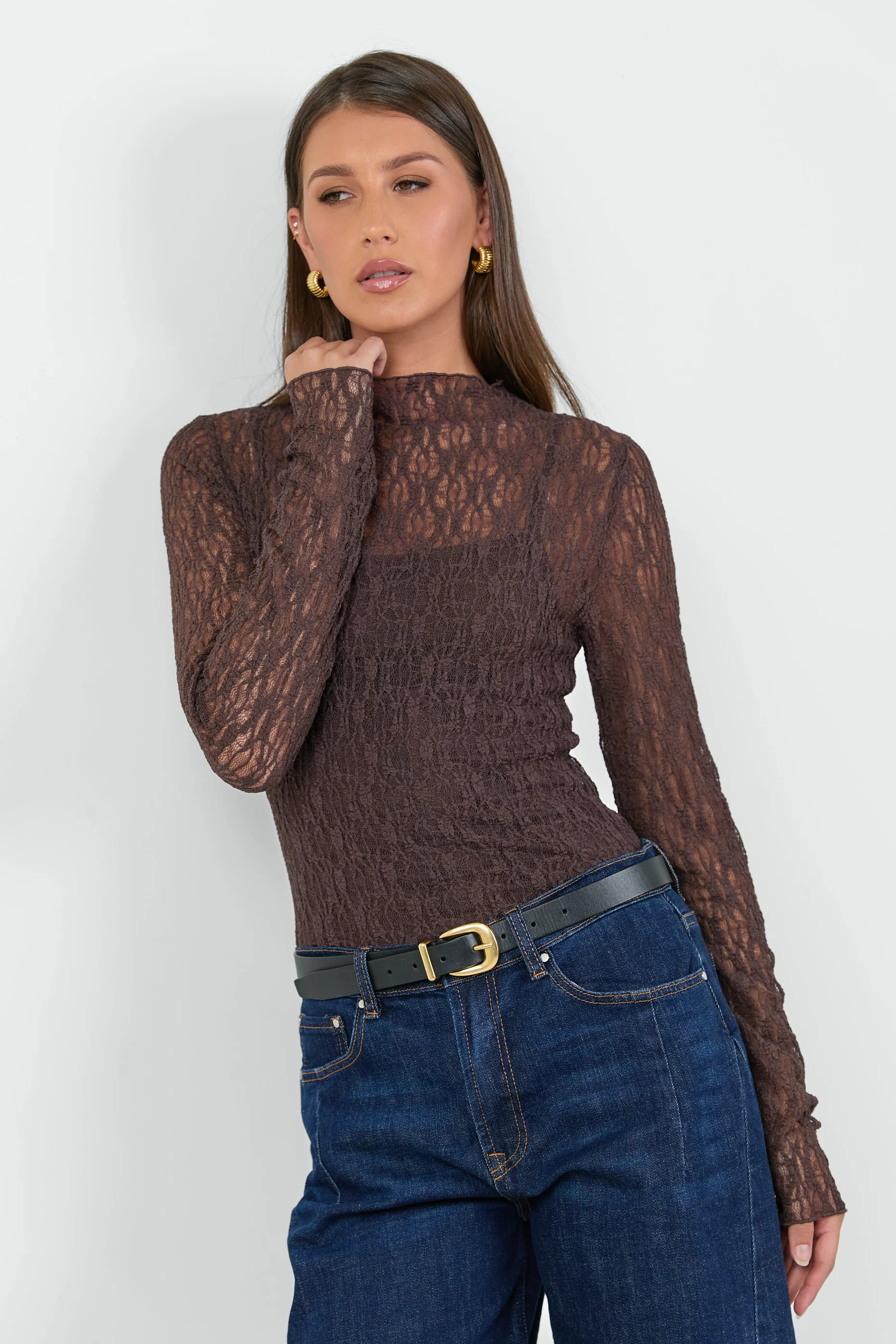 Giving Chocolate Lace Long Sleeve Top - Image 3