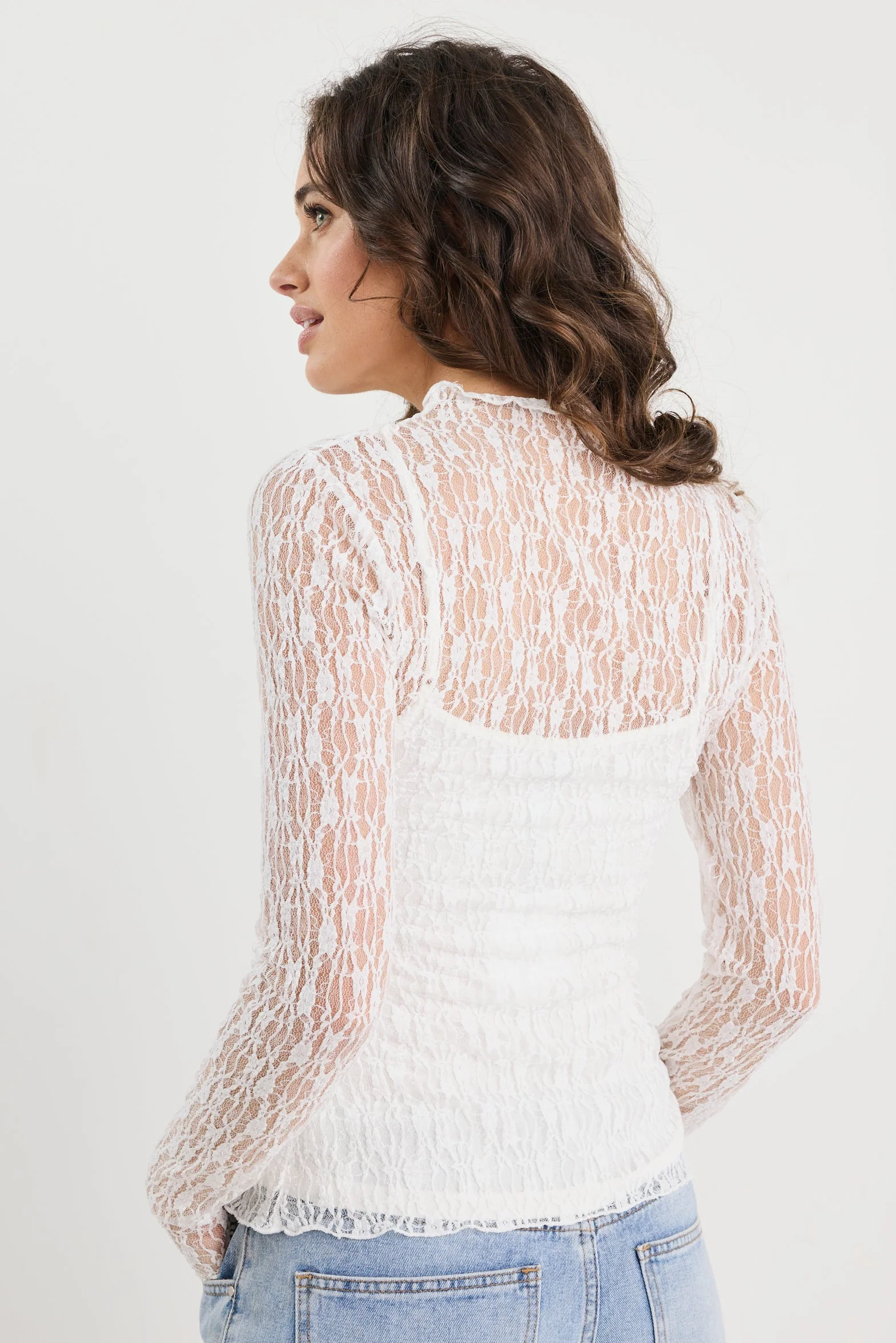 Giving Ivory Lace Long Sleeve Top - Image 8