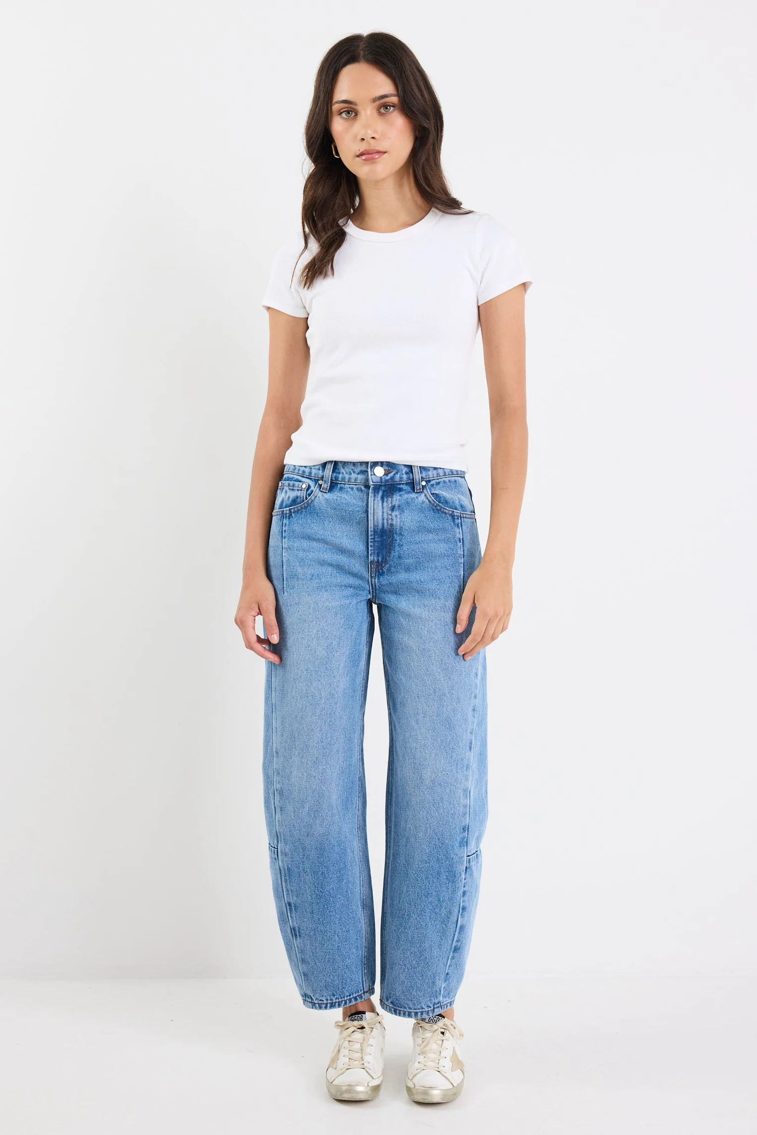Graduate 90s Blue Non Stretch Barrel Jeans - Image 2