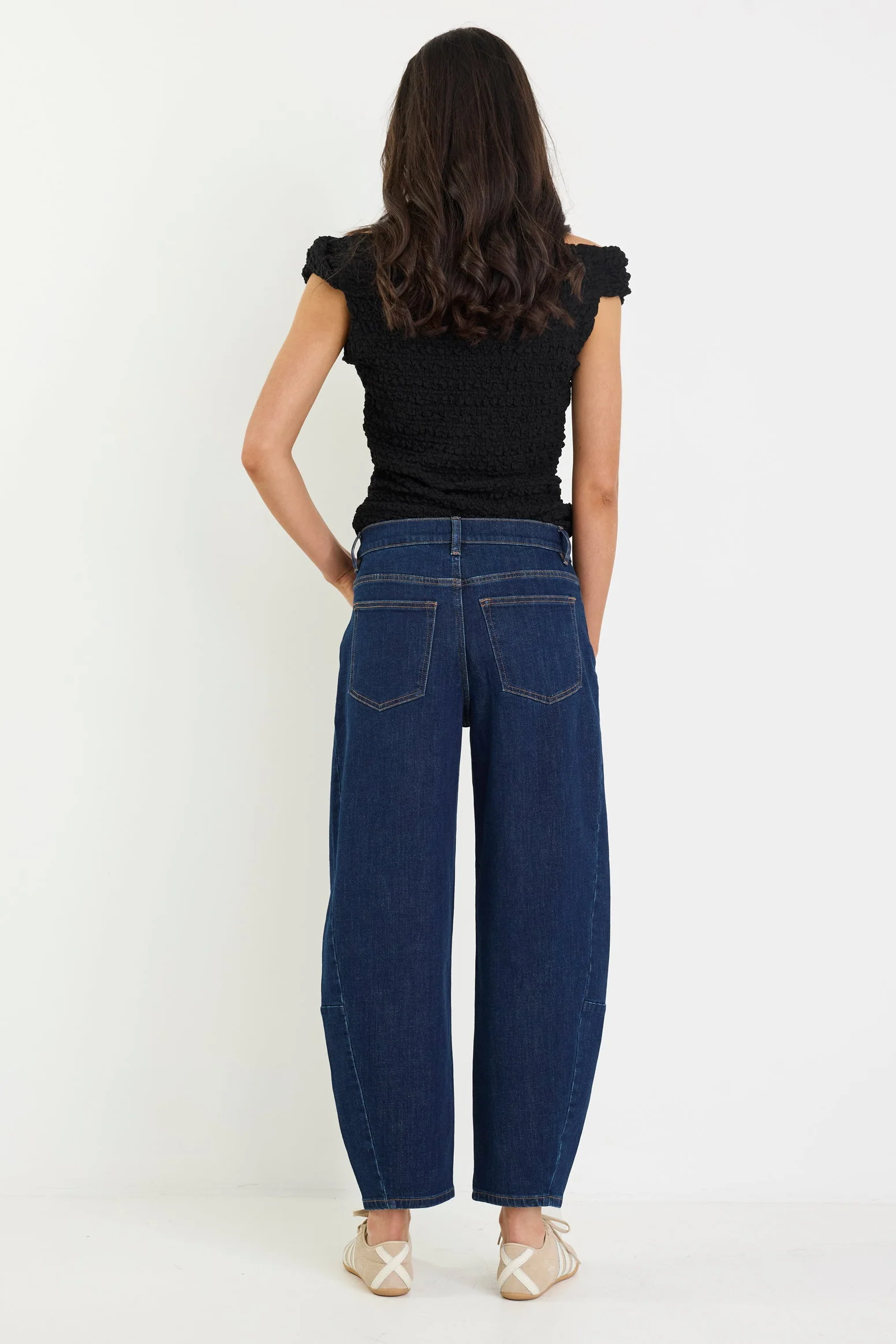 Graduate Dark Blue Stretch Barrel Jeans - Image 6