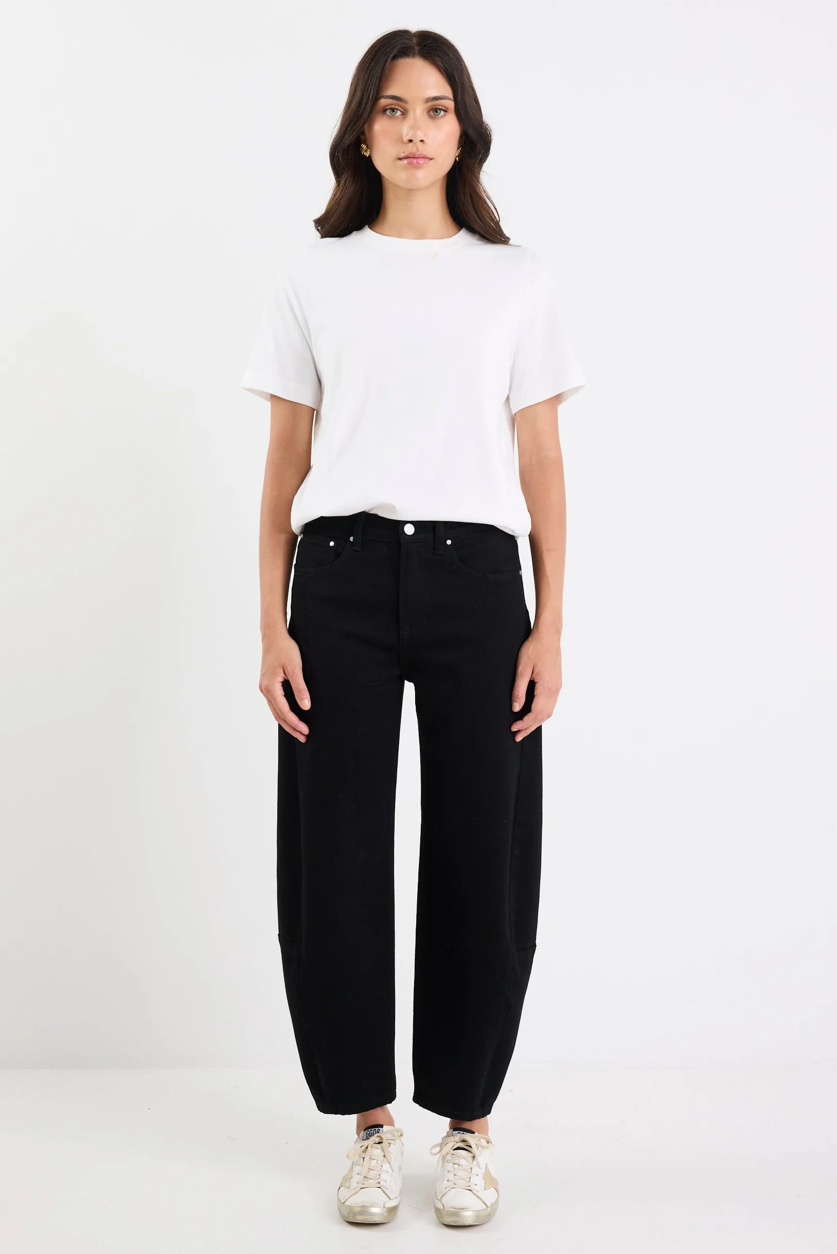 Graduate Jet Black Stretch Barrel Jeans - Image 2