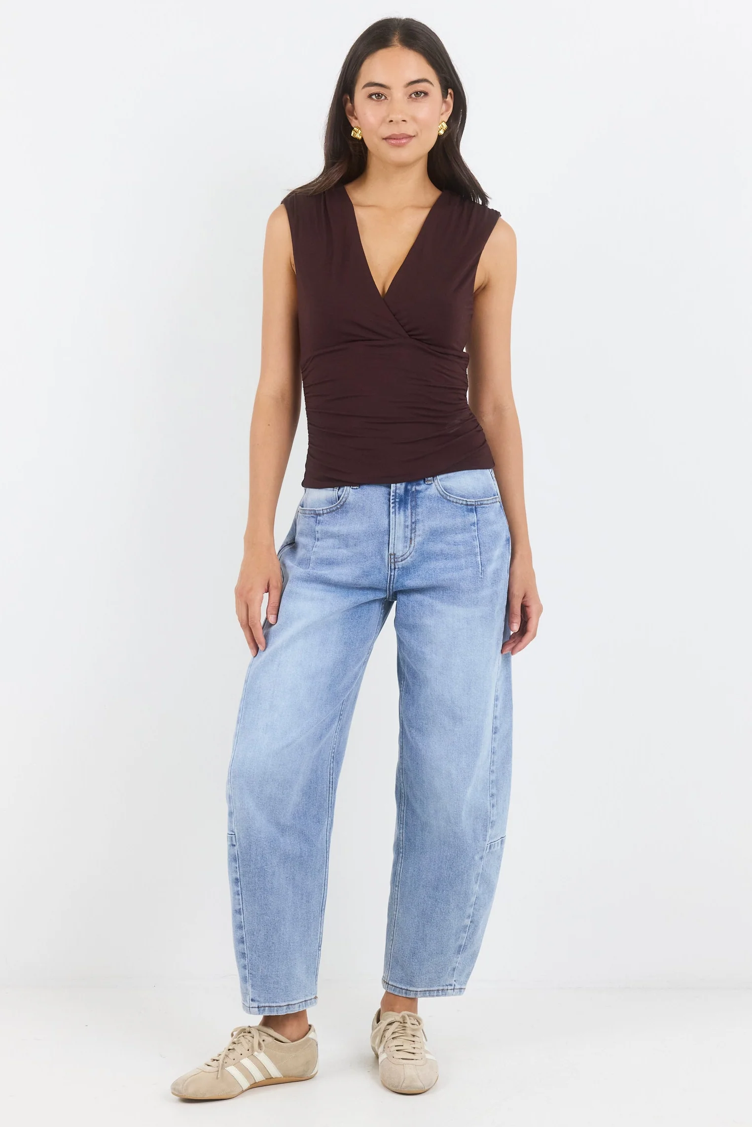 Graduate Light Blue Stretch Barrel Jeans - Image 2