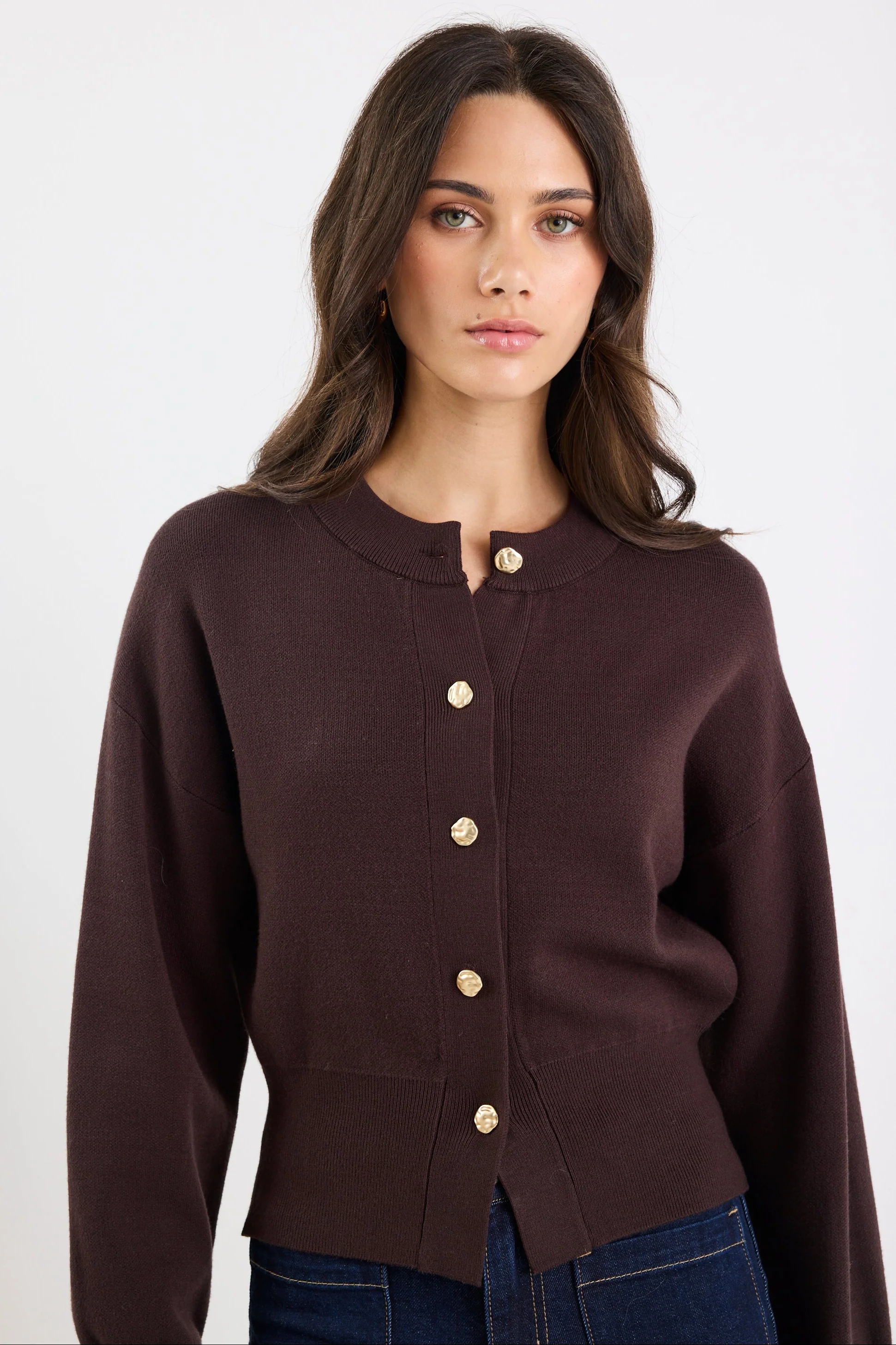 Hallmark Chocolate Crewneck Cardigan - Image 5