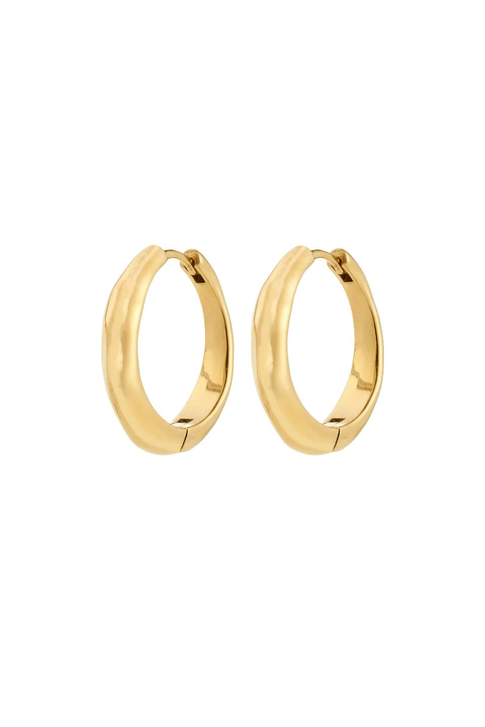 Harrison Plain Gold Recycled Hoop Earrings - Image 2