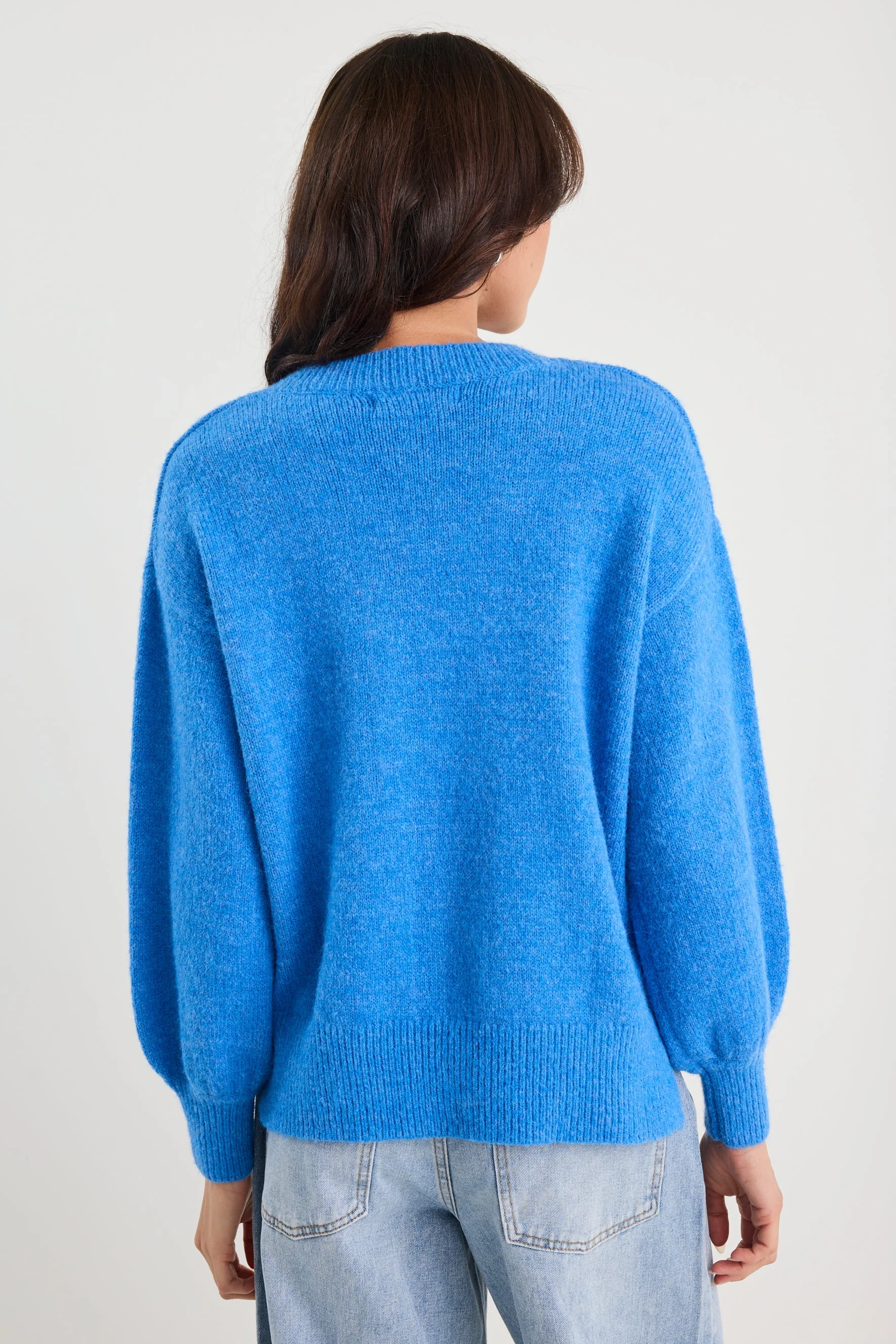 Harvest Azure Blue V Neck Knit Jumper - Image 6