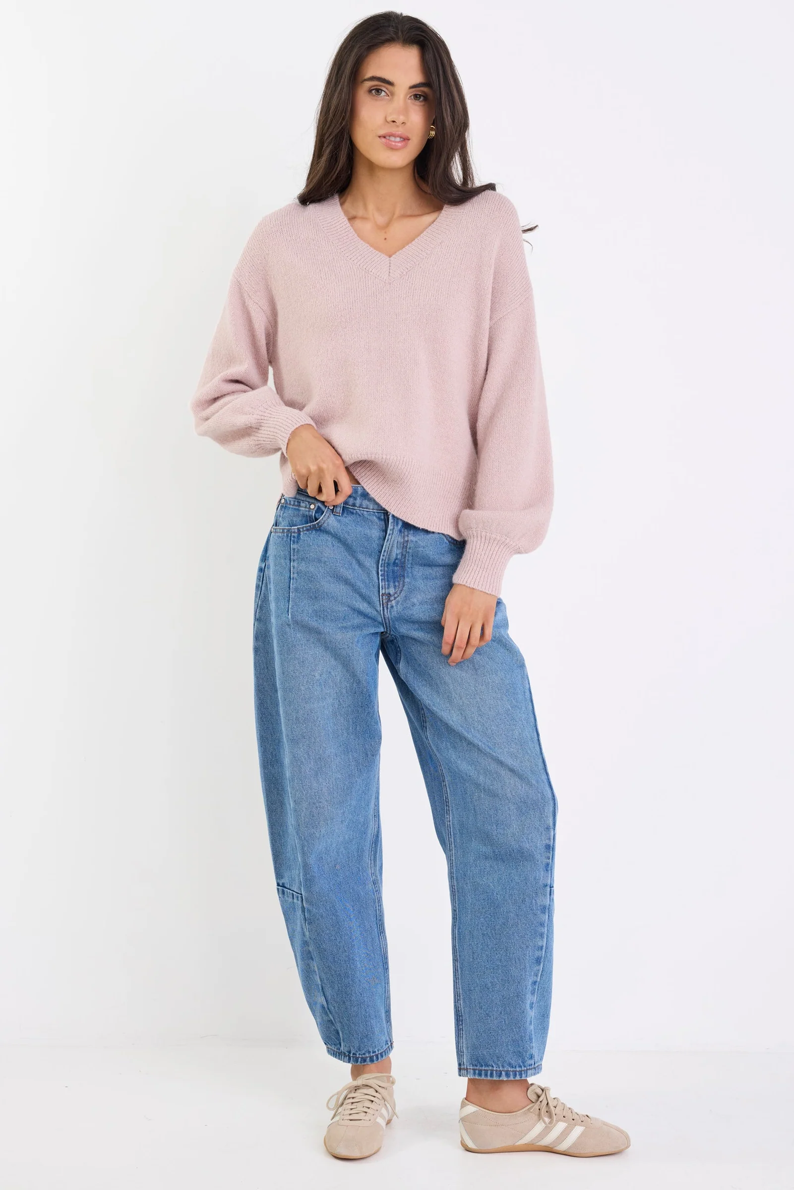 Harvest Blush V Neck Knit Jumper - Image 5
