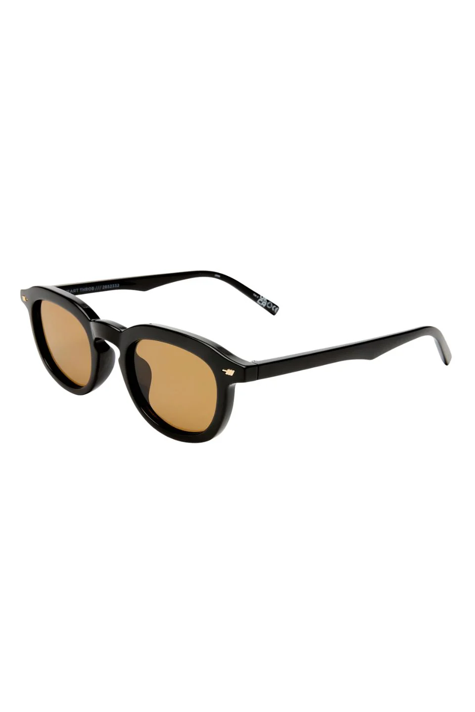 Heart Throb Black Brown Mono Lens Round Sunglasses - Image 3