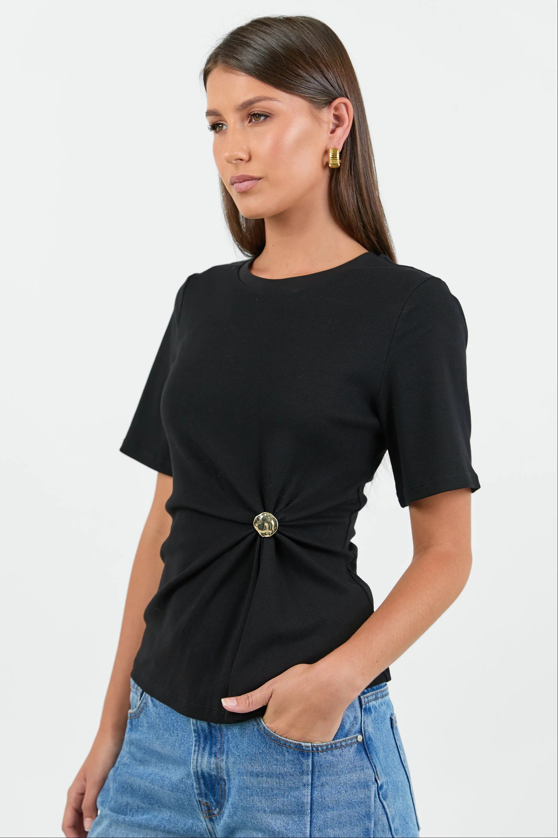 Helm Black Waist Buckle Short Sleeve Tee - Image 4