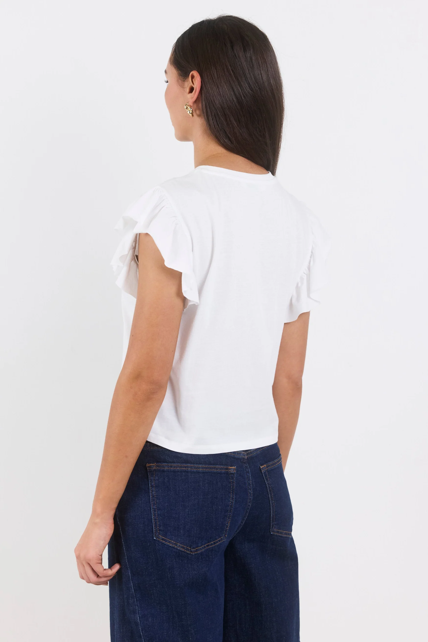 Hover Ivory Flutter Sleeve Tee - Image 4
