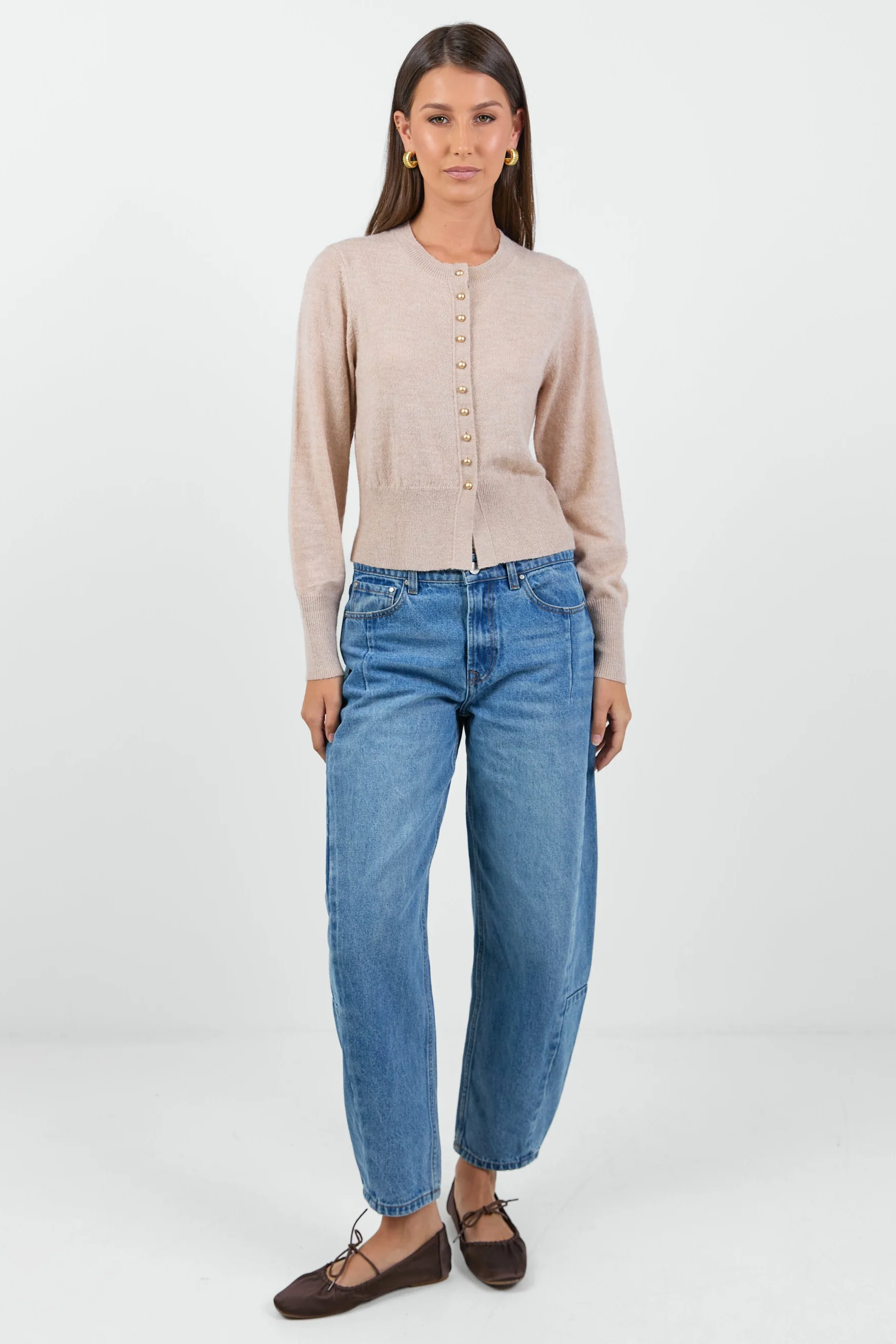 Impearl Biscuit Crewneck Cardigan - Image 3