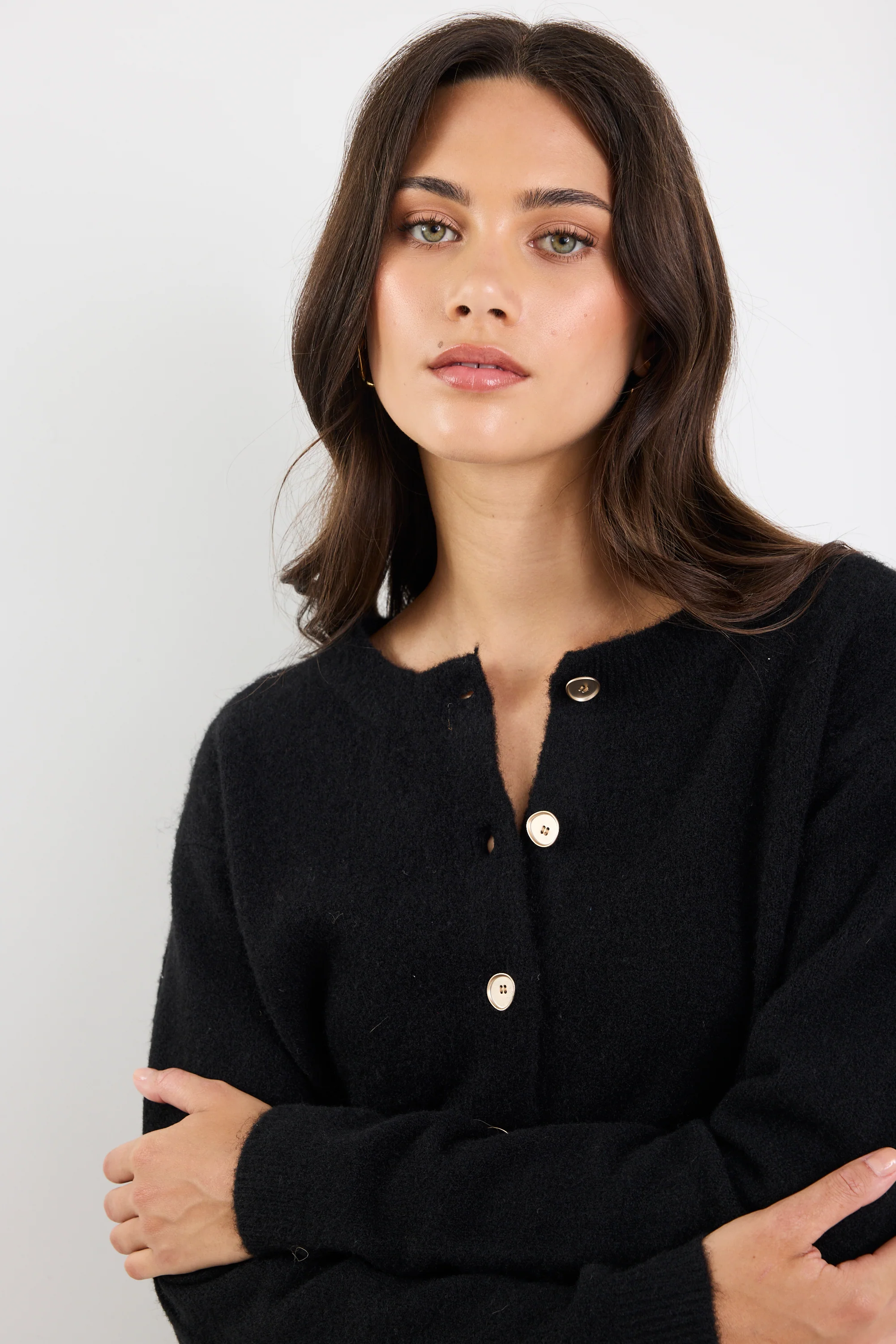 Imprint Black Soft Knit Crewneck Cardigan - Image 6