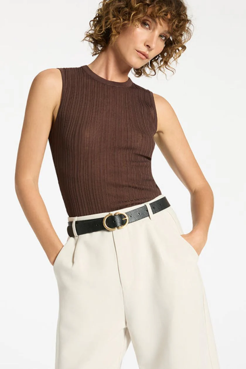 In Reverse Gold Double Buckle Black Leather Belt