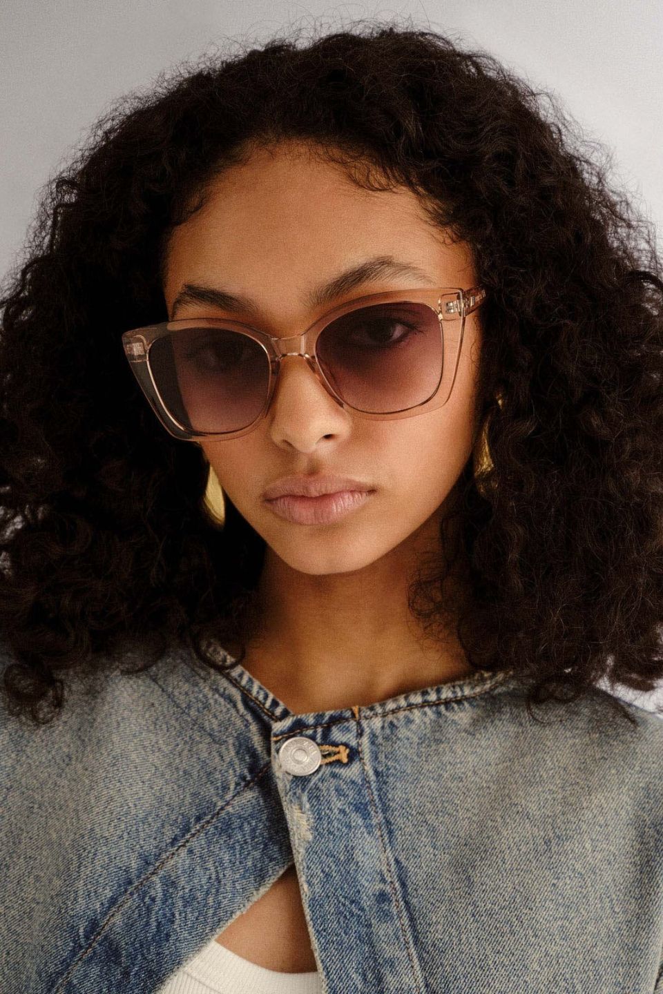 Incantation Sand Clear Round Khaki Lens Sunglasses