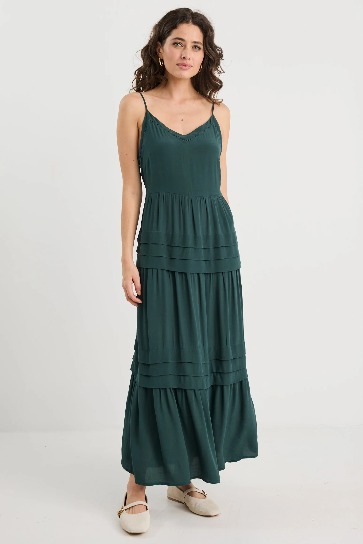 Iris Forest Strappy Maxi Dress
