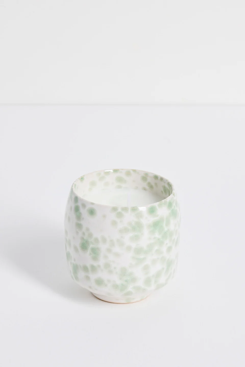 Green Splash Glazed Ceramic Soy Wax Candle