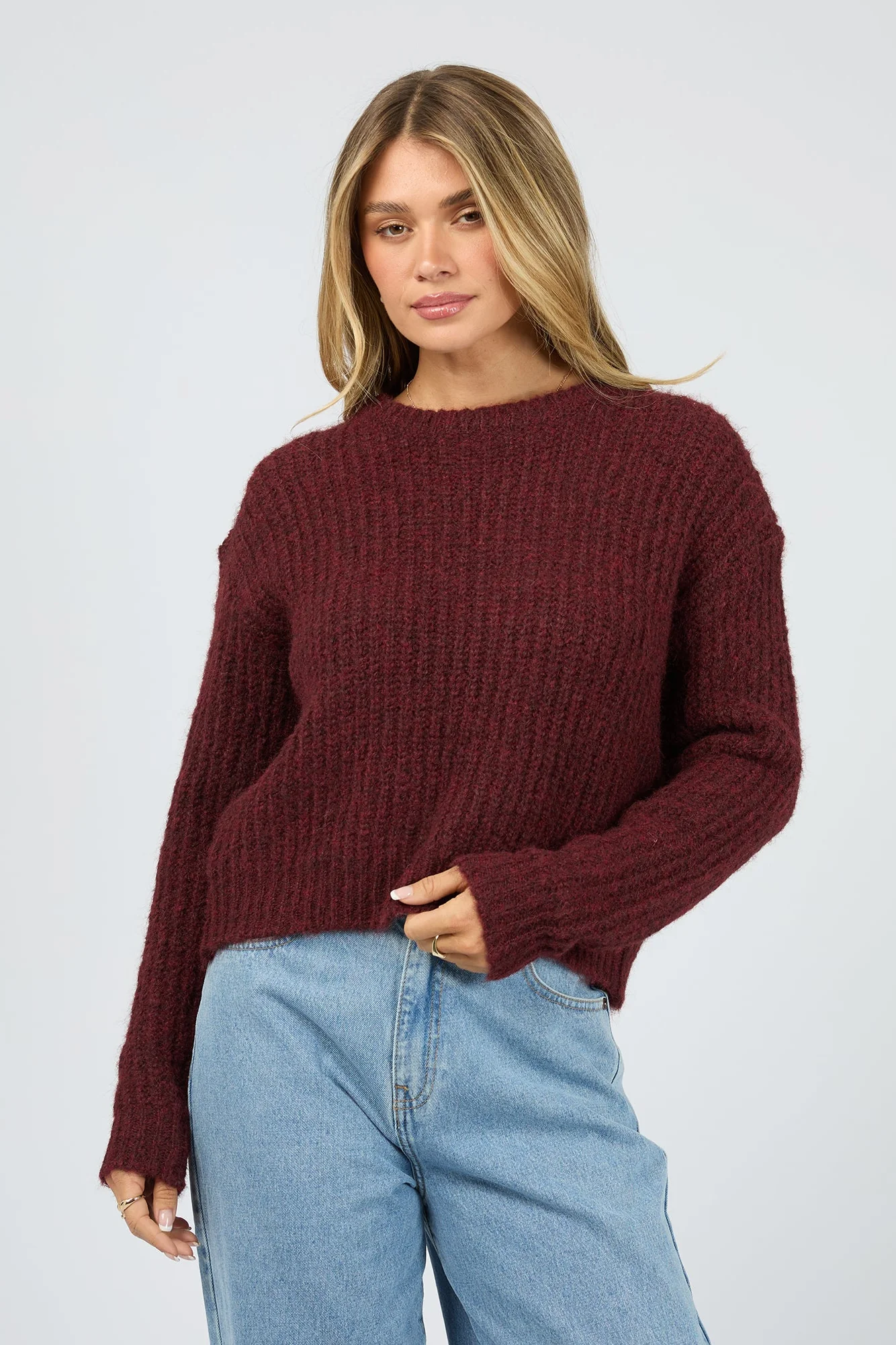 Ivy Wine Knit Jumper - Image 3