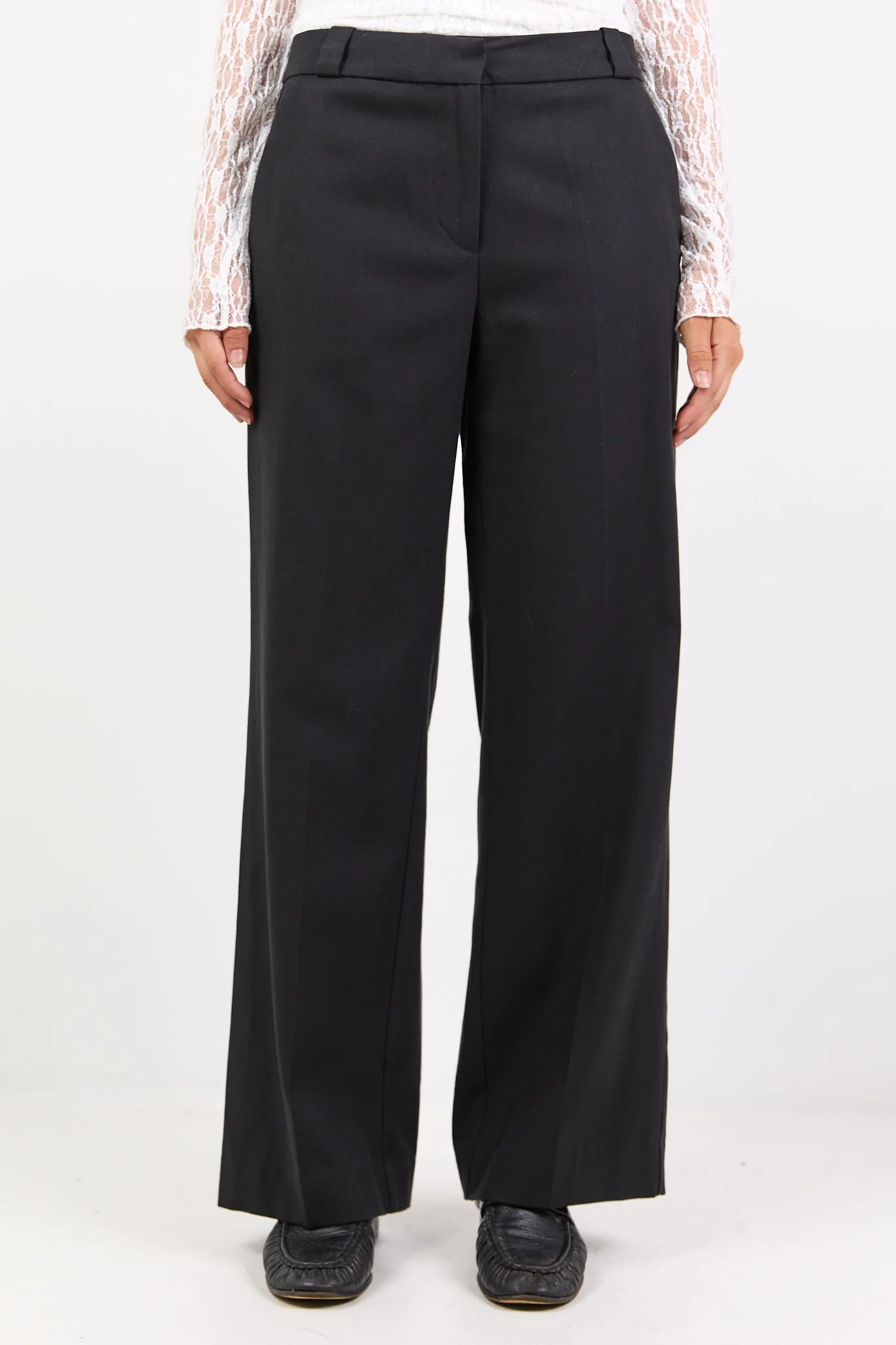 Jaunty Black Slant Pocket Wide Leg Pants - Image 4