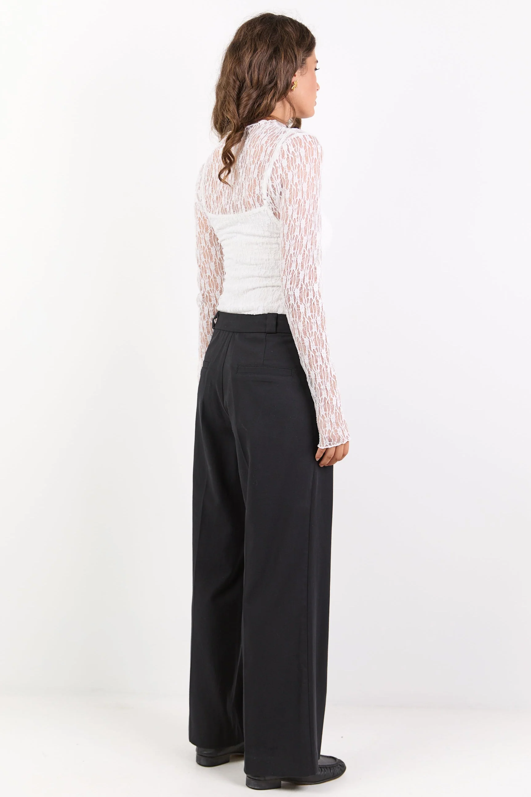 Jaunty Black Slant Pocket Wide Leg Pants - Image 5