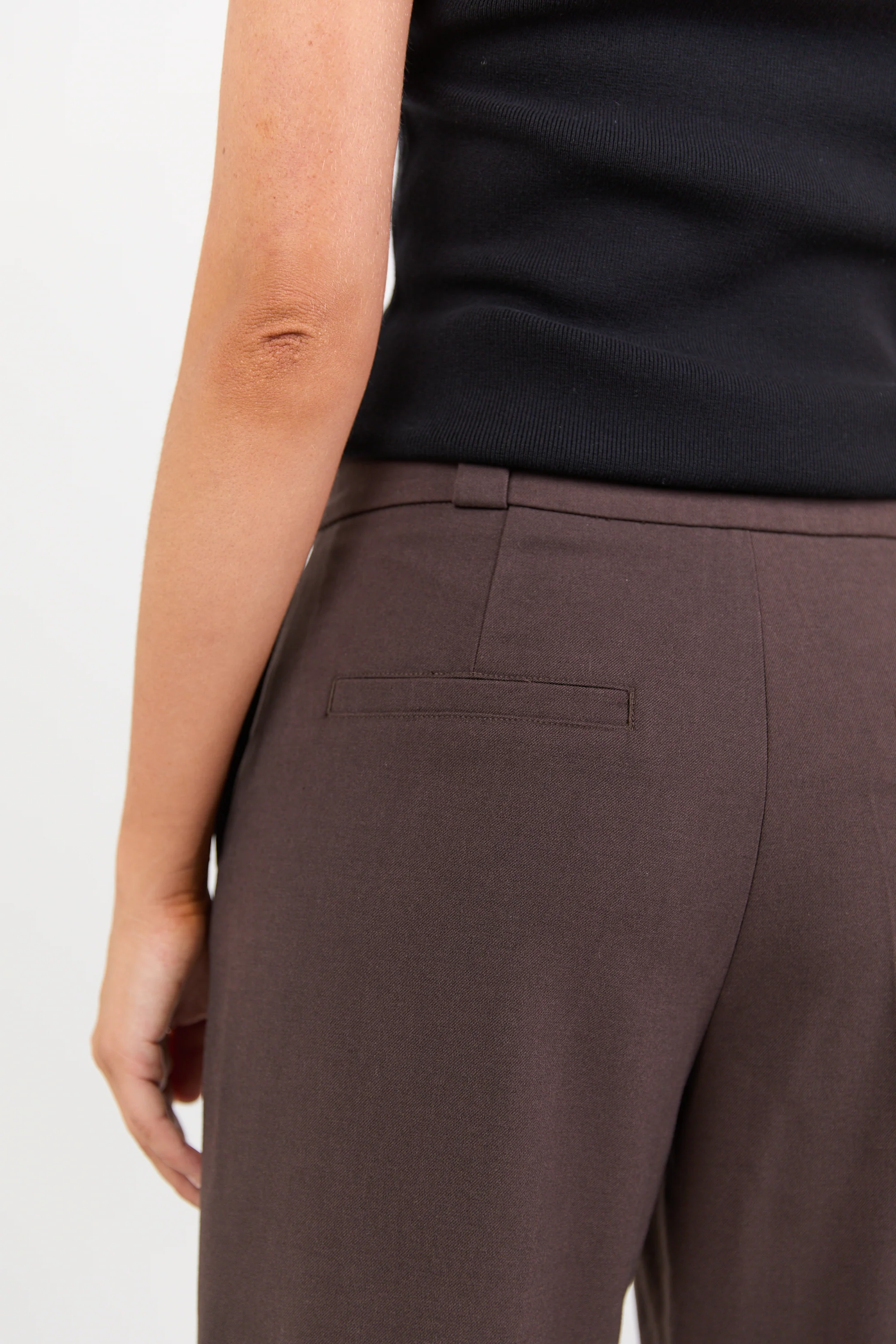 Jaunty Dark Chocolate Slant Pocket Wide Leg Pants - Image 6