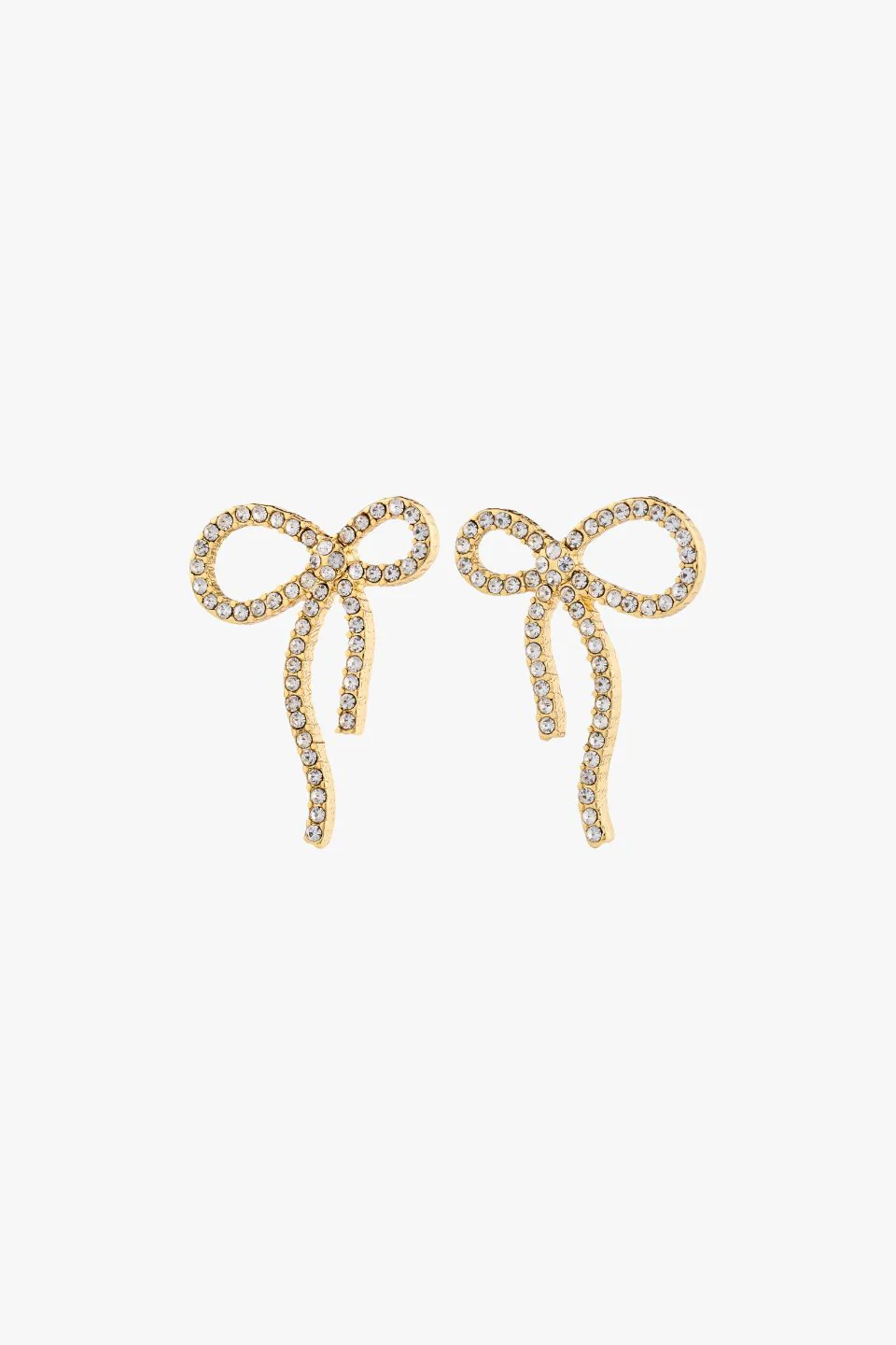 Jolanta Large EOL Crystal Gold Bow Stud Earrings - Image 2