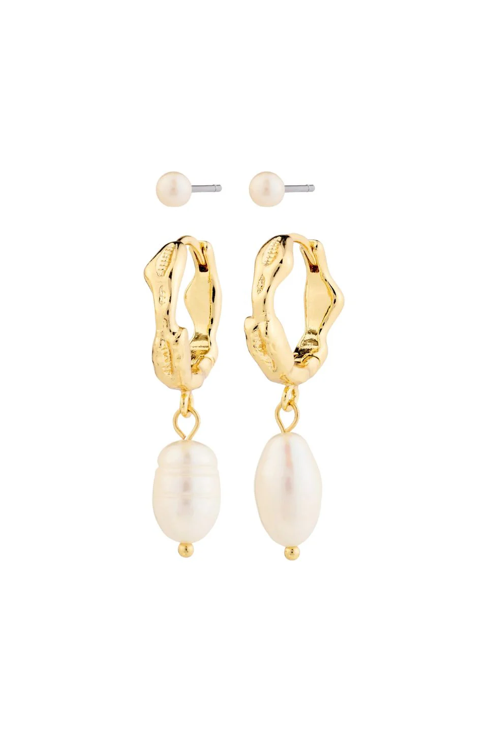 Jonne Pearl Gold Plated set 2 Earrings - Image 2