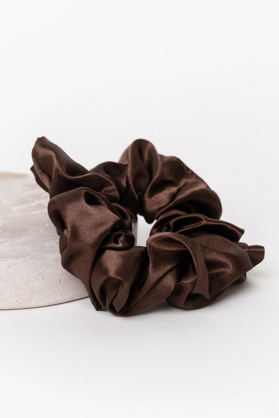 Large Black, Ivory, Chocolate Set of 3 Scrunchies - Image 3