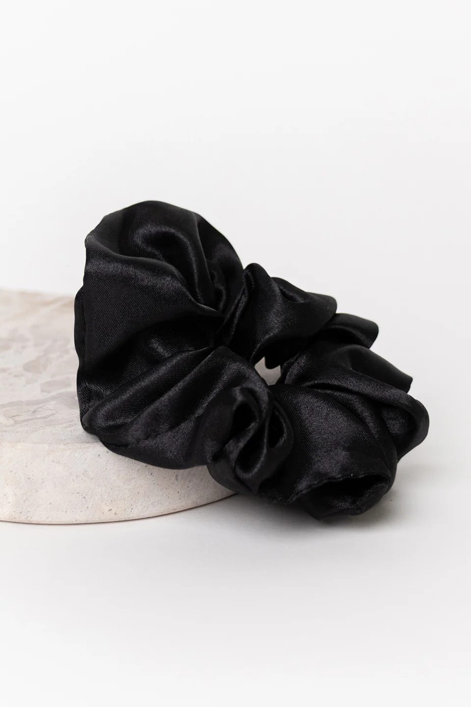 Large Black, Ivory, Chocolate Set of 3 Scrunchies - Image 4